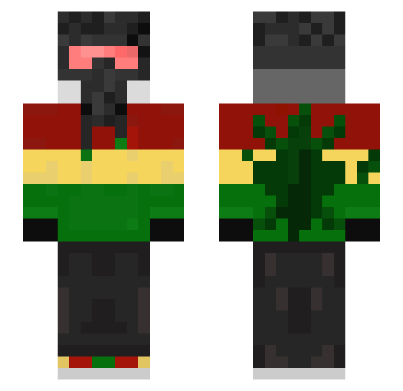 WuSahh Minecraft skin, front and back view
