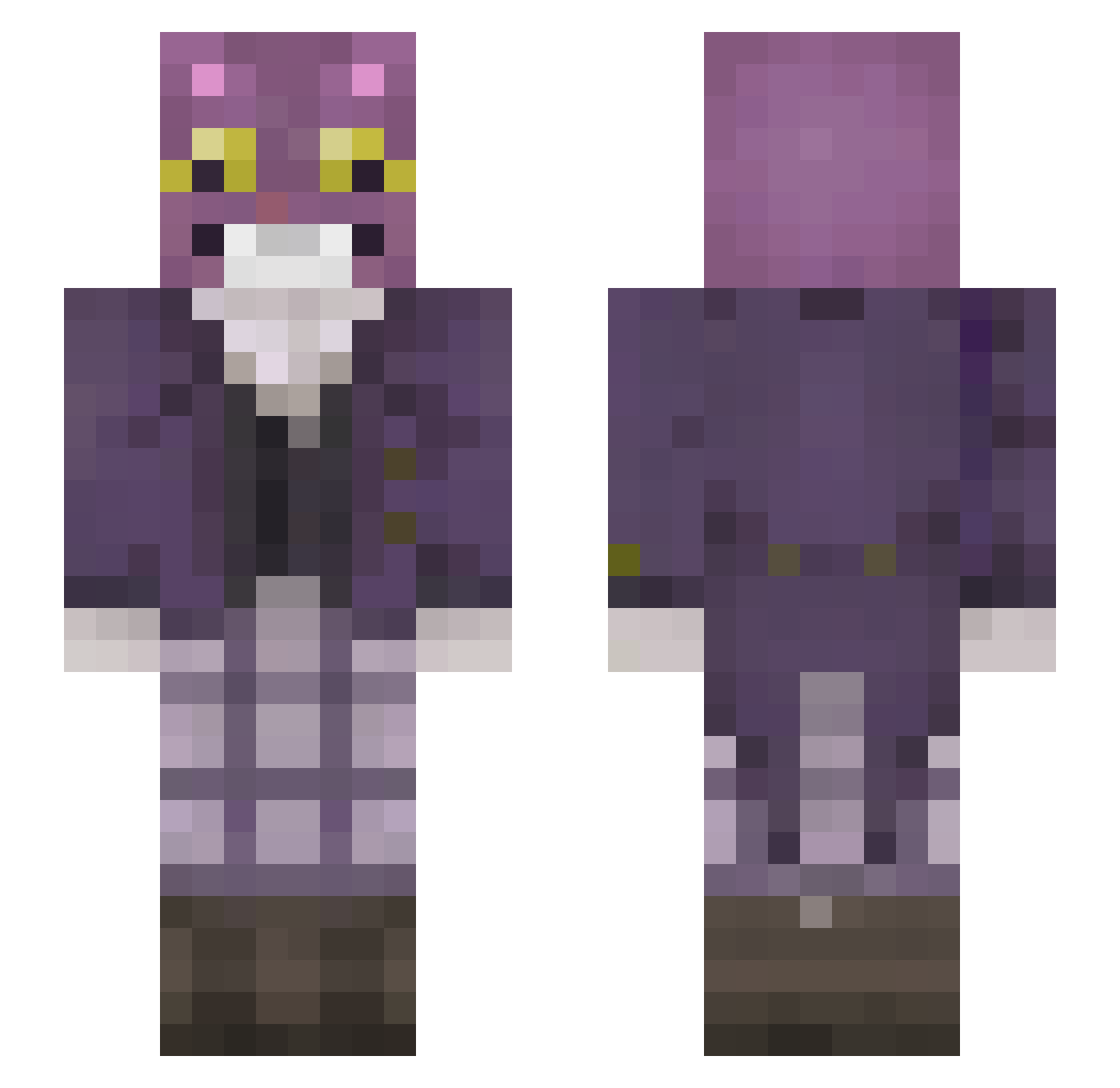 Kenedict Minecraft skin, front and back view