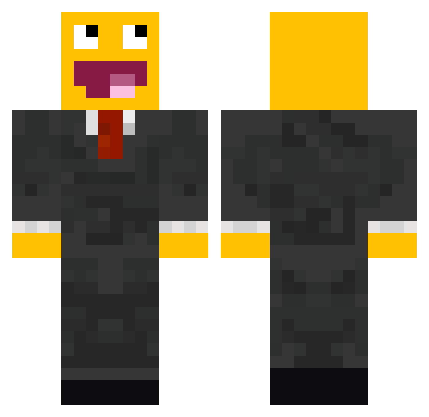 Stefkeedinho Minecraft skin, front and back view