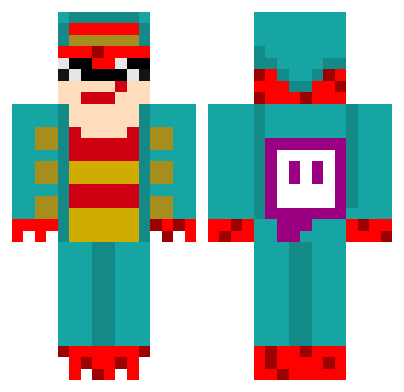 Mon_Chat_SAPHIR Minecraft skin, front and back view