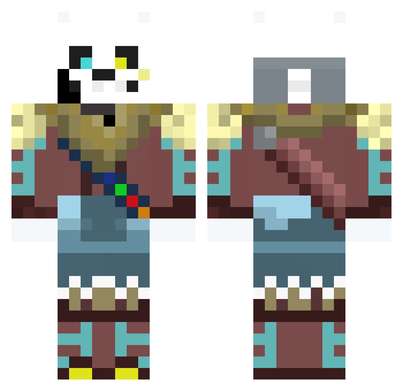 GamersGenesis Minecraft skin, front and back view
