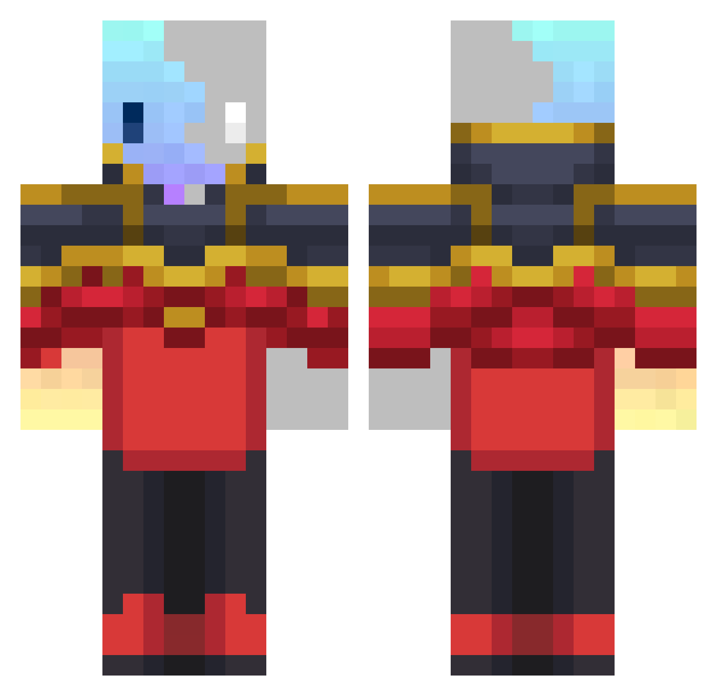 jur012 Minecraft skin, front and back view