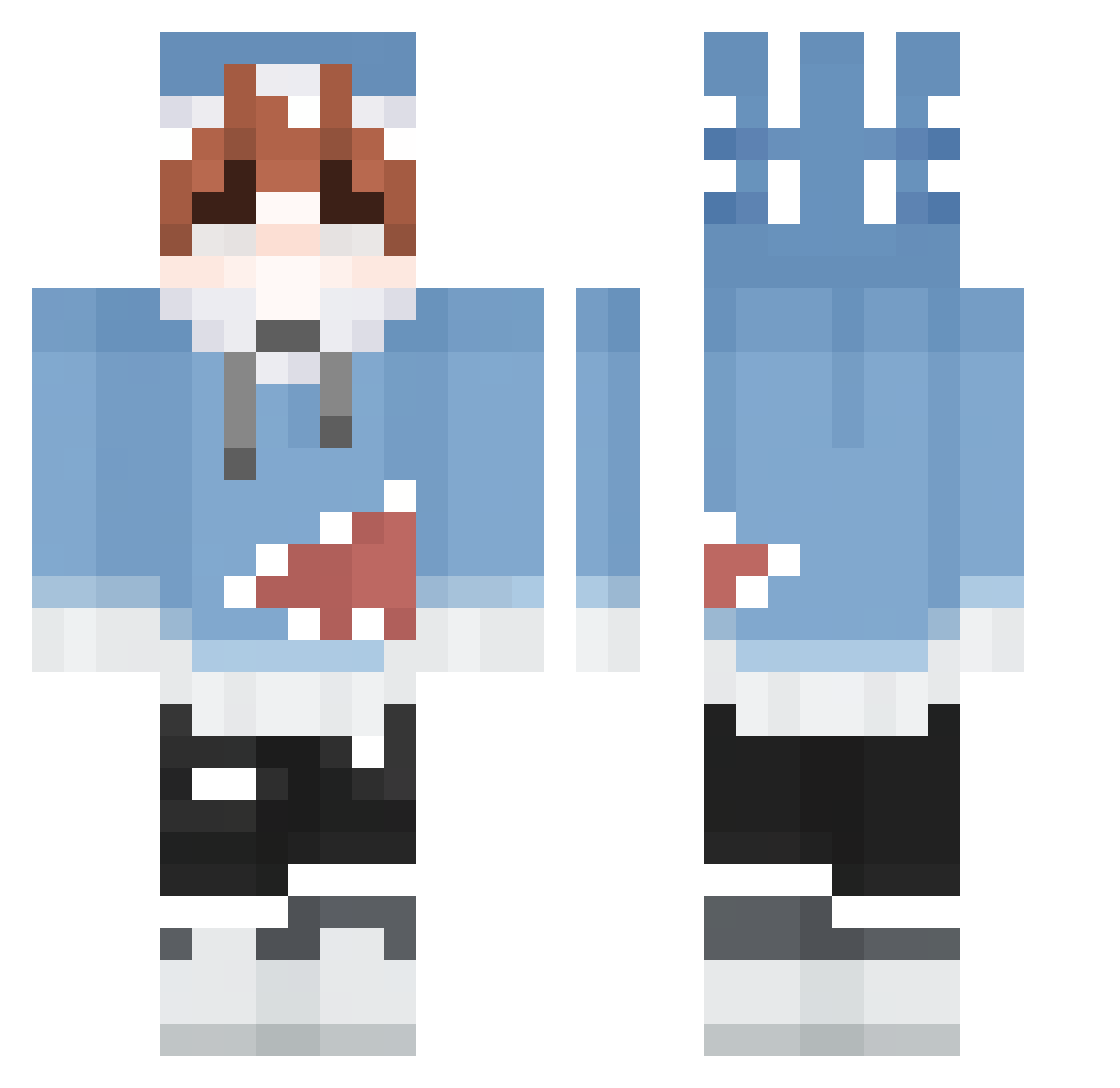 H00lock Minecraft skin, front and back view