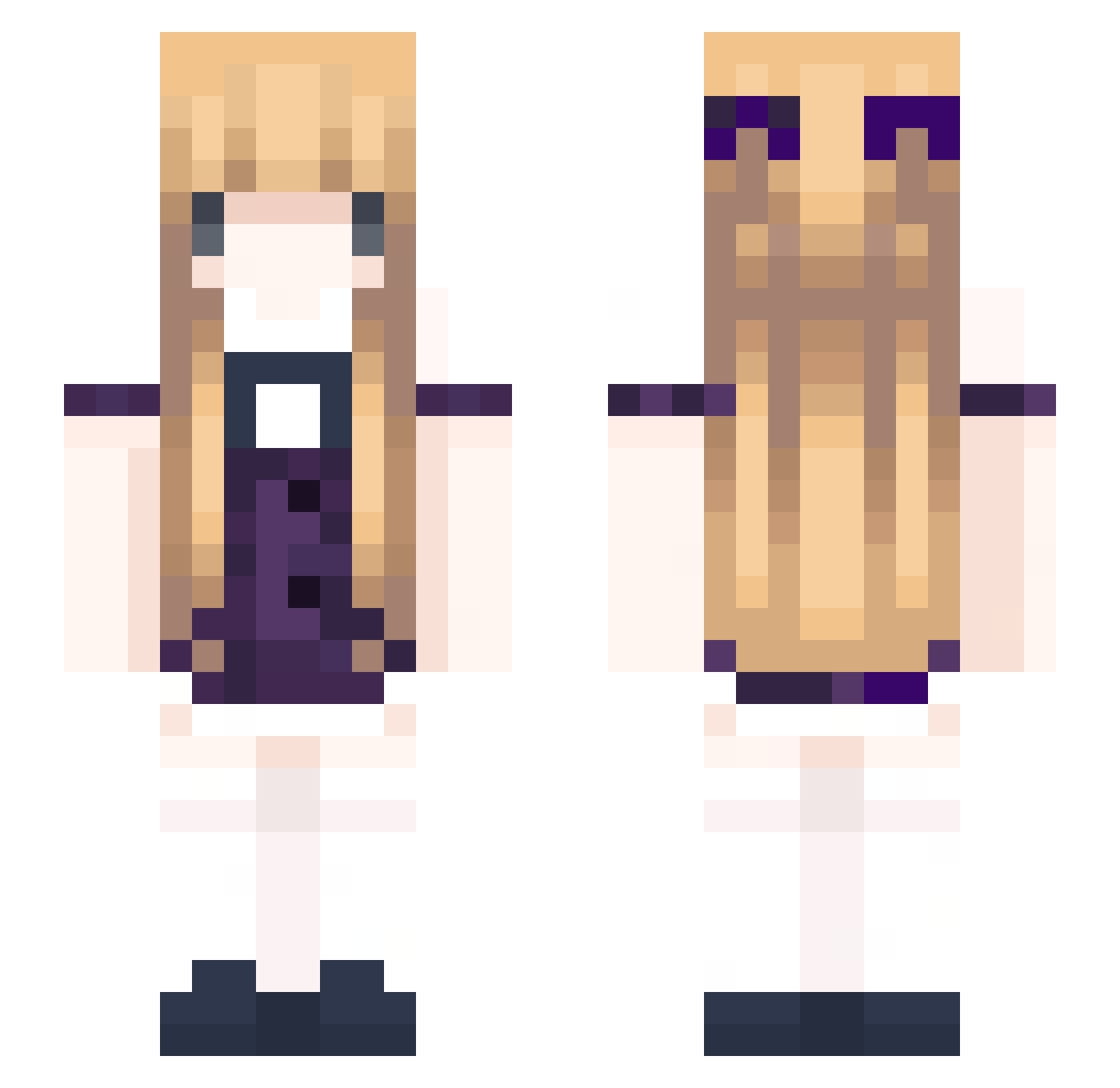 Score Minecraft skin, front and back view