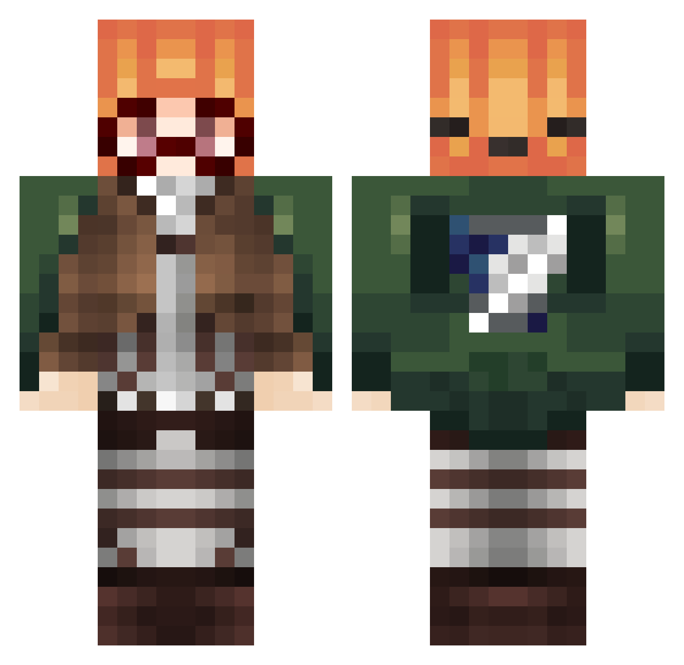 Prismablade Minecraft skin, front and back view