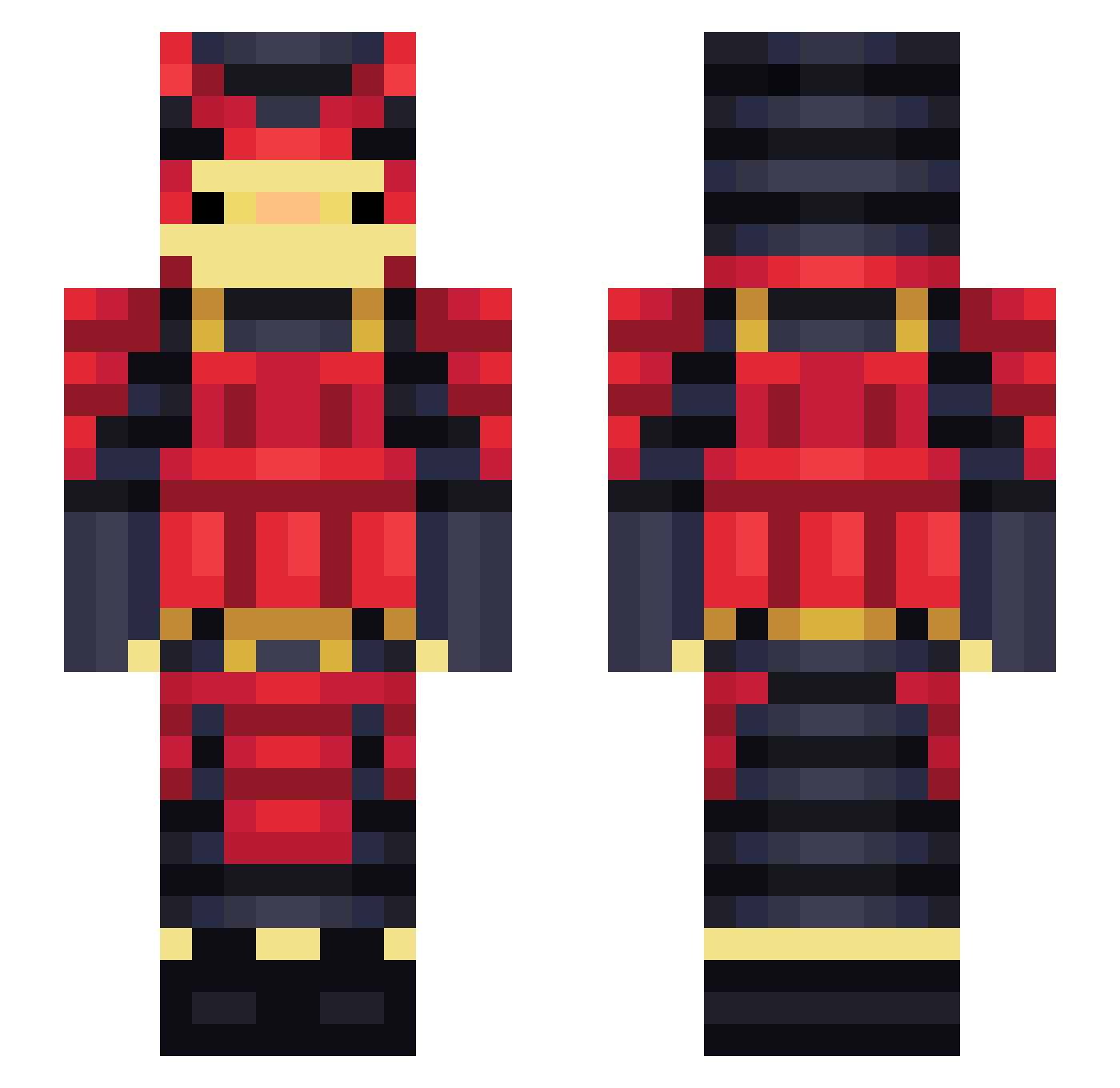 ZeRo_Ben Minecraft skin, front and back view