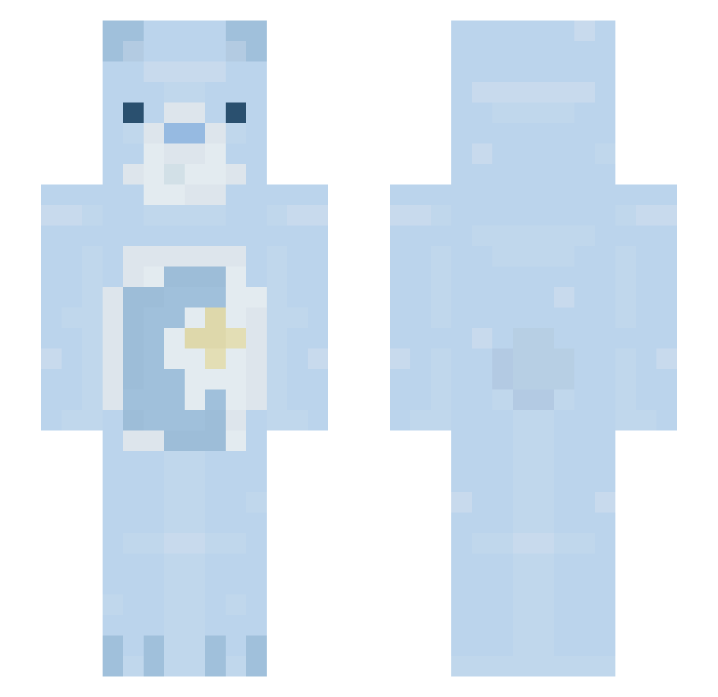 BlueBearFan Minecraft skin, front and back view