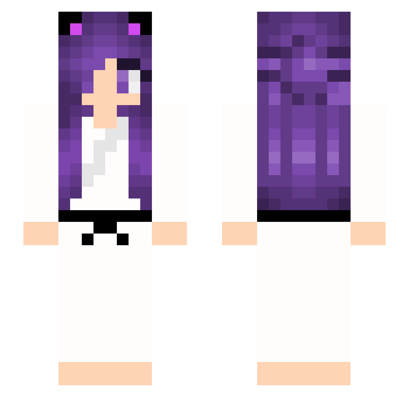 Unkown721 Minecraft skin, front and back view