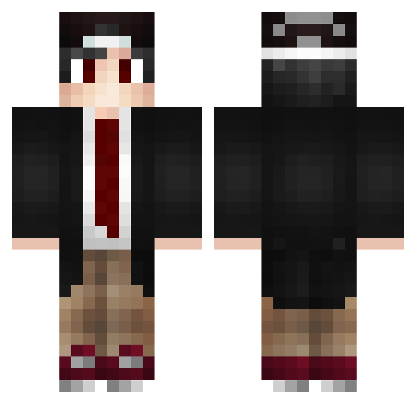 SufferingAqui Minecraft skin, front and back view