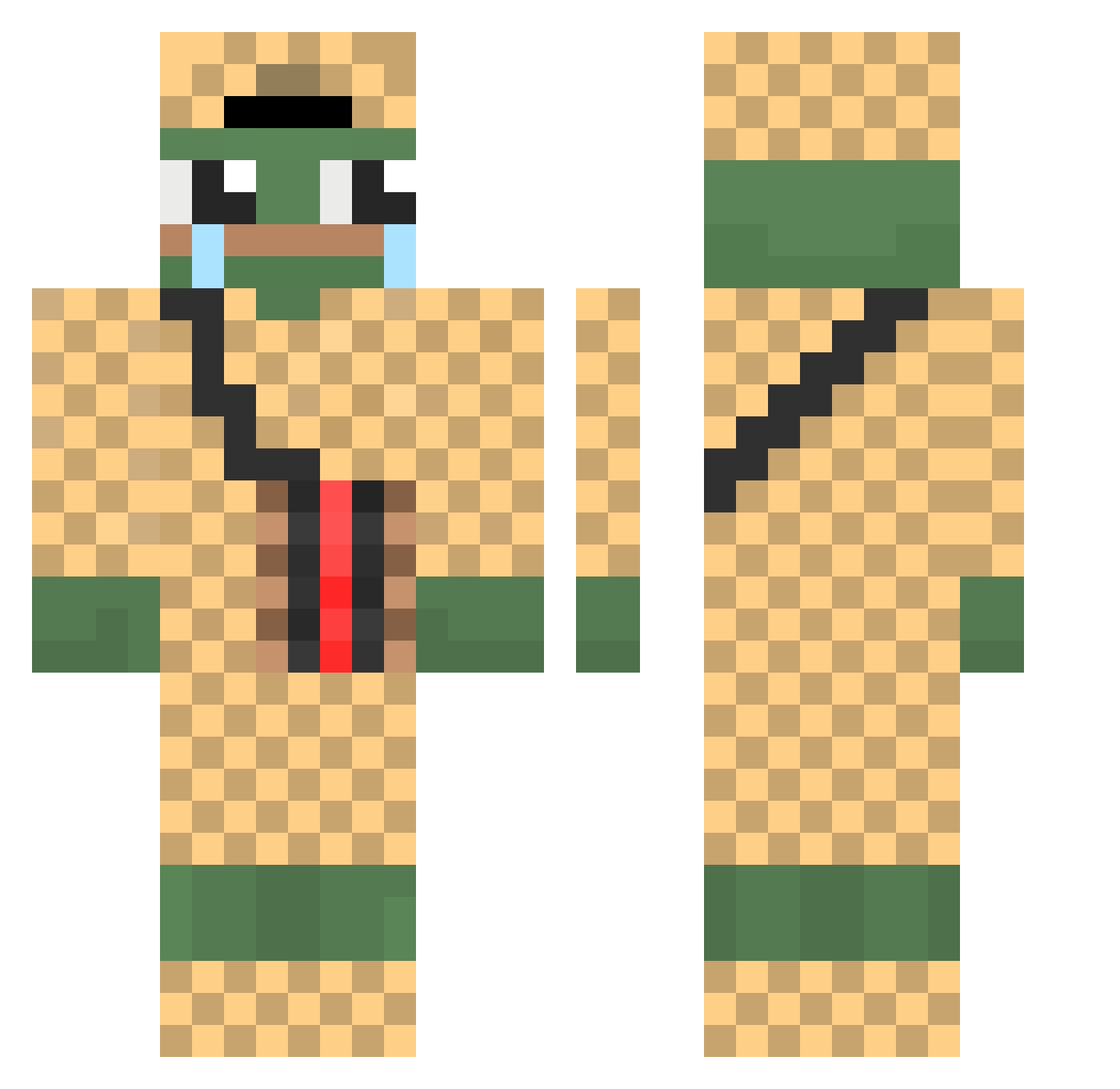 BodiaSenpai Minecraft skin, front and back view