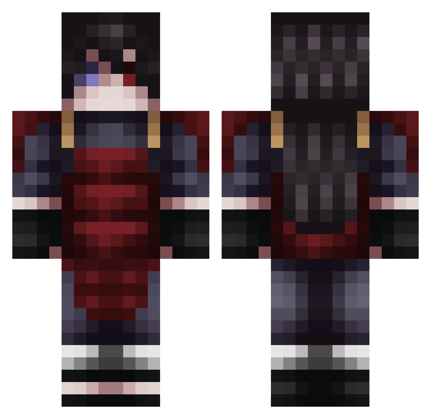 TayZorS23 Minecraft skin, front and back view