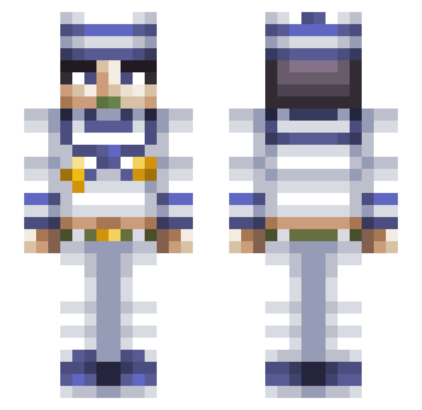 Archer_is_Person Minecraft skin, front and back view