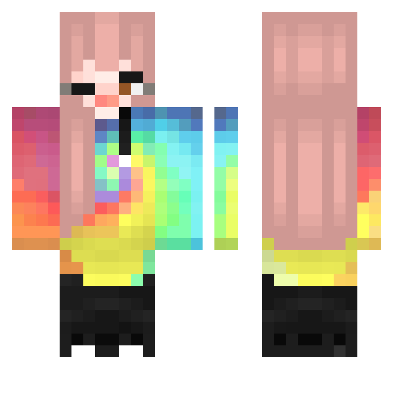 ibimsleonie Minecraft skin, front and back view