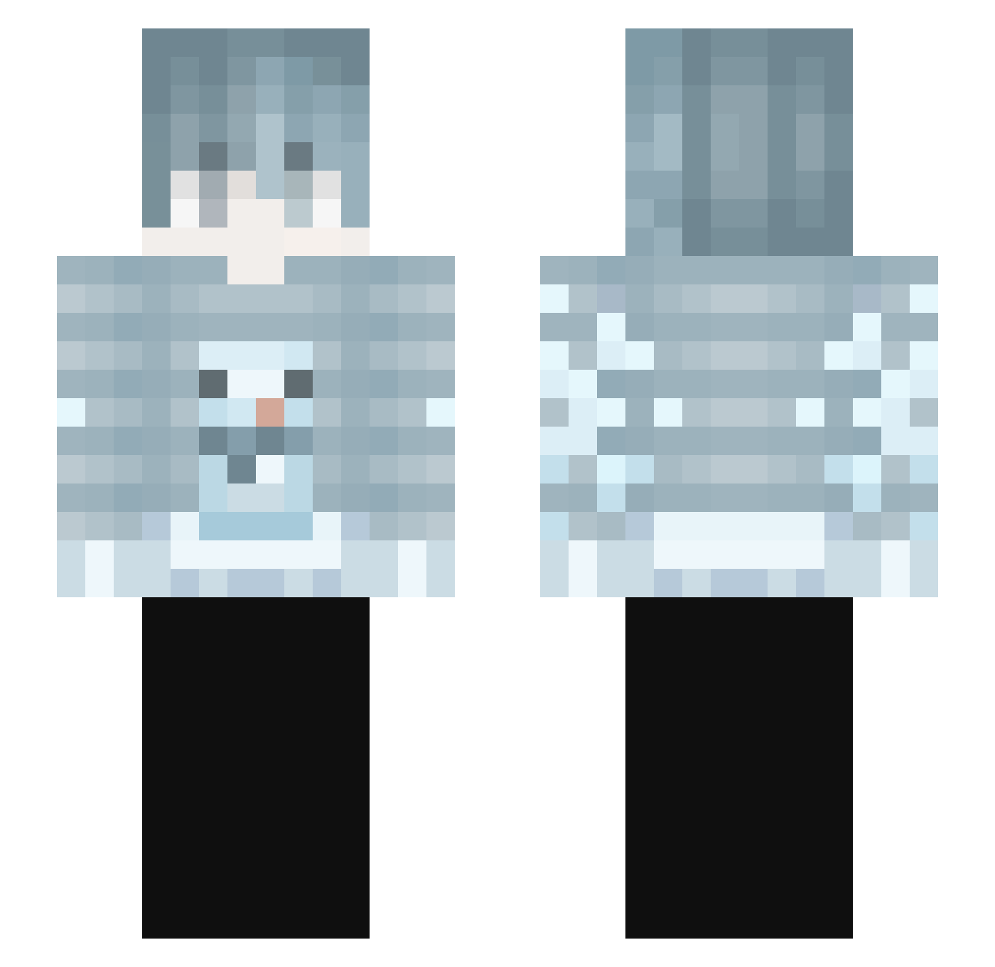 ssssssey Minecraft skin, front and back view