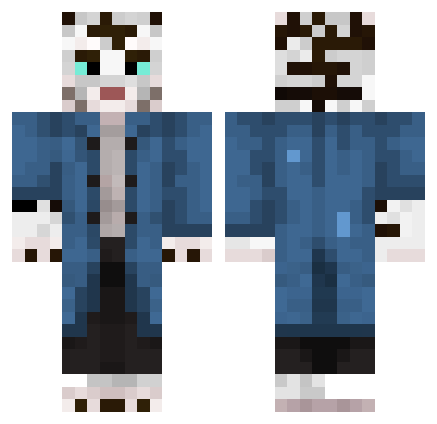 FreddyBearGamer Minecraft skin, front and back view