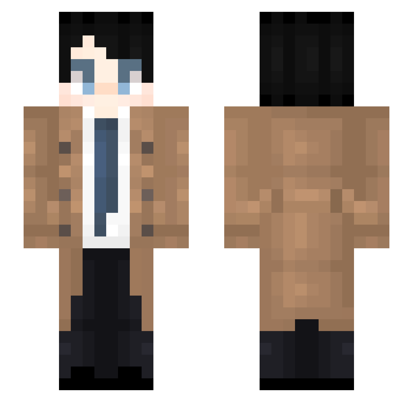 DeleteMinehut Minecraft skin, front and back view