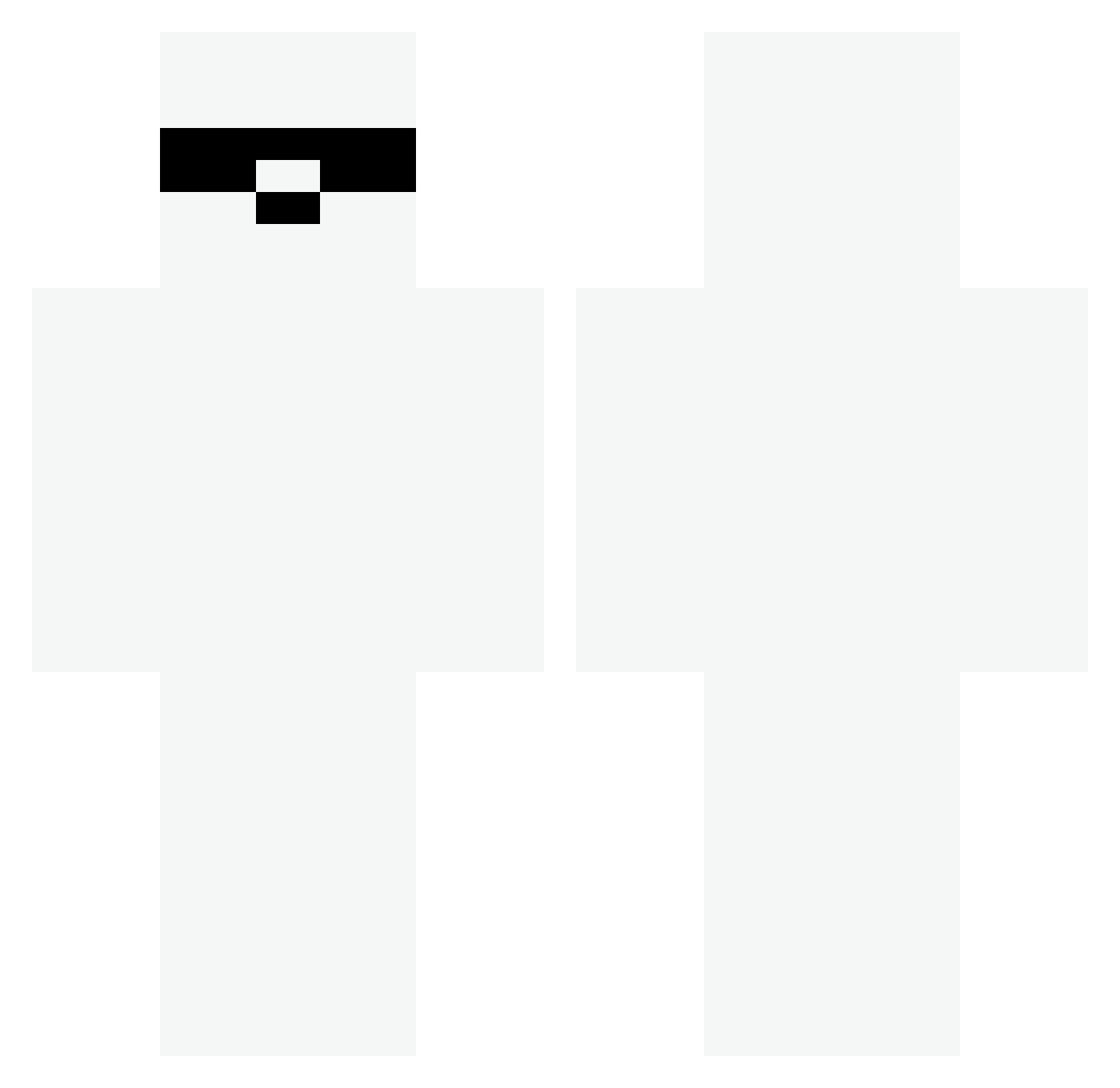 Alkadeps Minecraft skin, front and back view