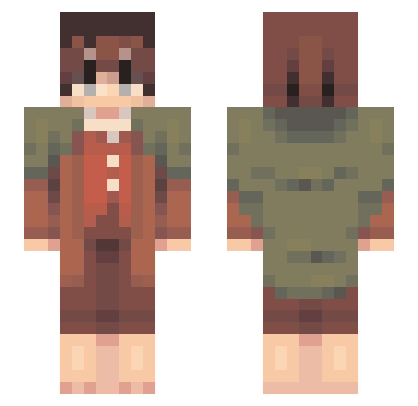 Fealeo Minecraft skin, front and back view