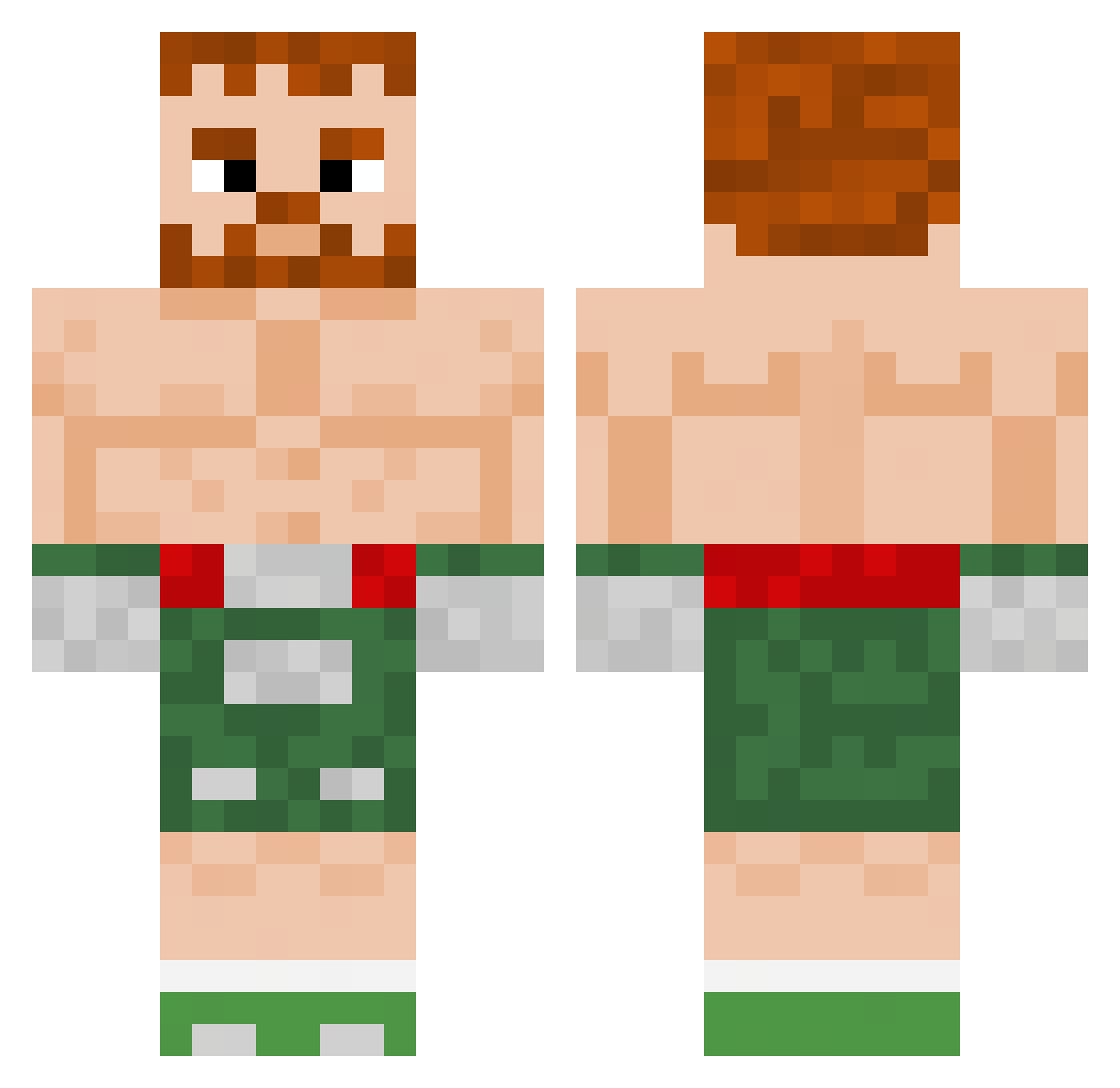 KingOzzo Minecraft skin, front and back view