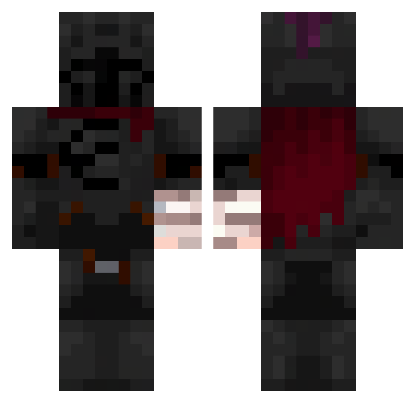 SherlockedHolmes Minecraft skin, front and back view