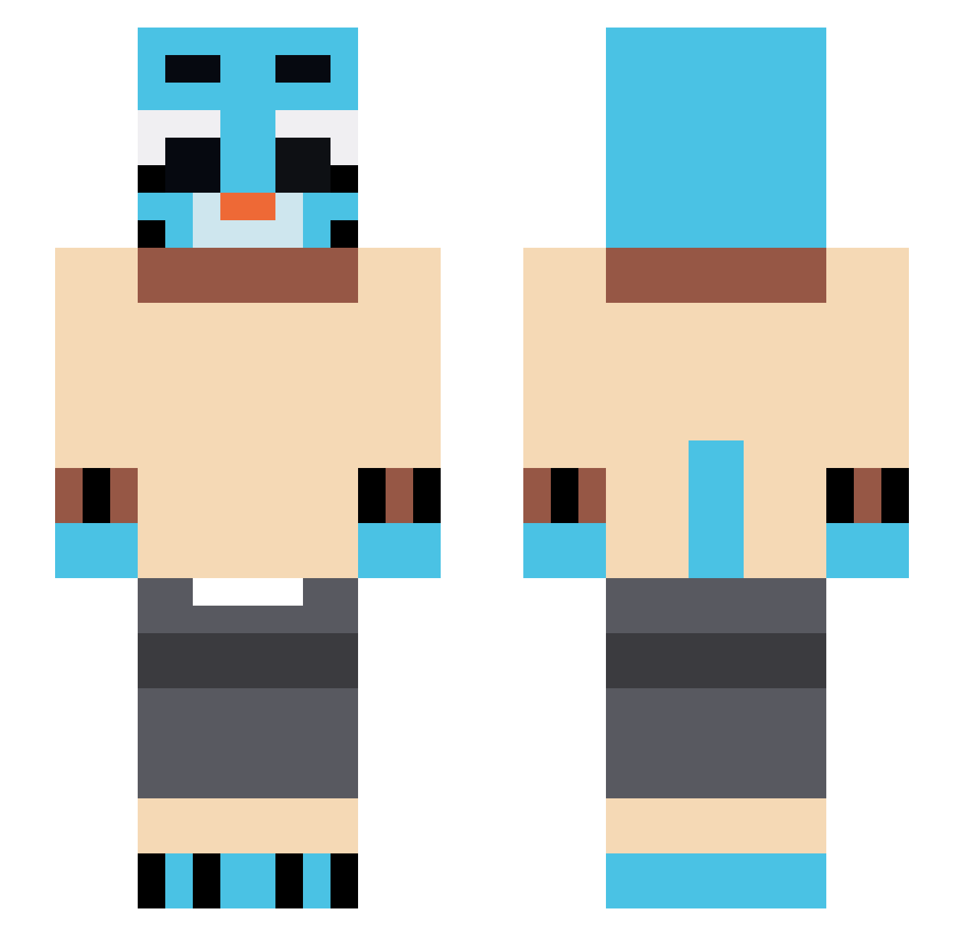 Exterminador_PvP Minecraft skin, front and back view