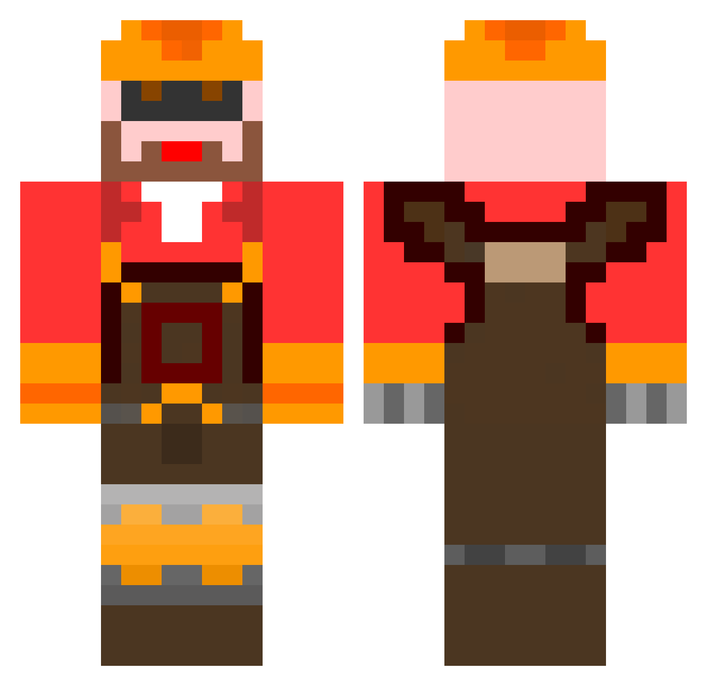 Highbred Minecraft skin, front and back view
