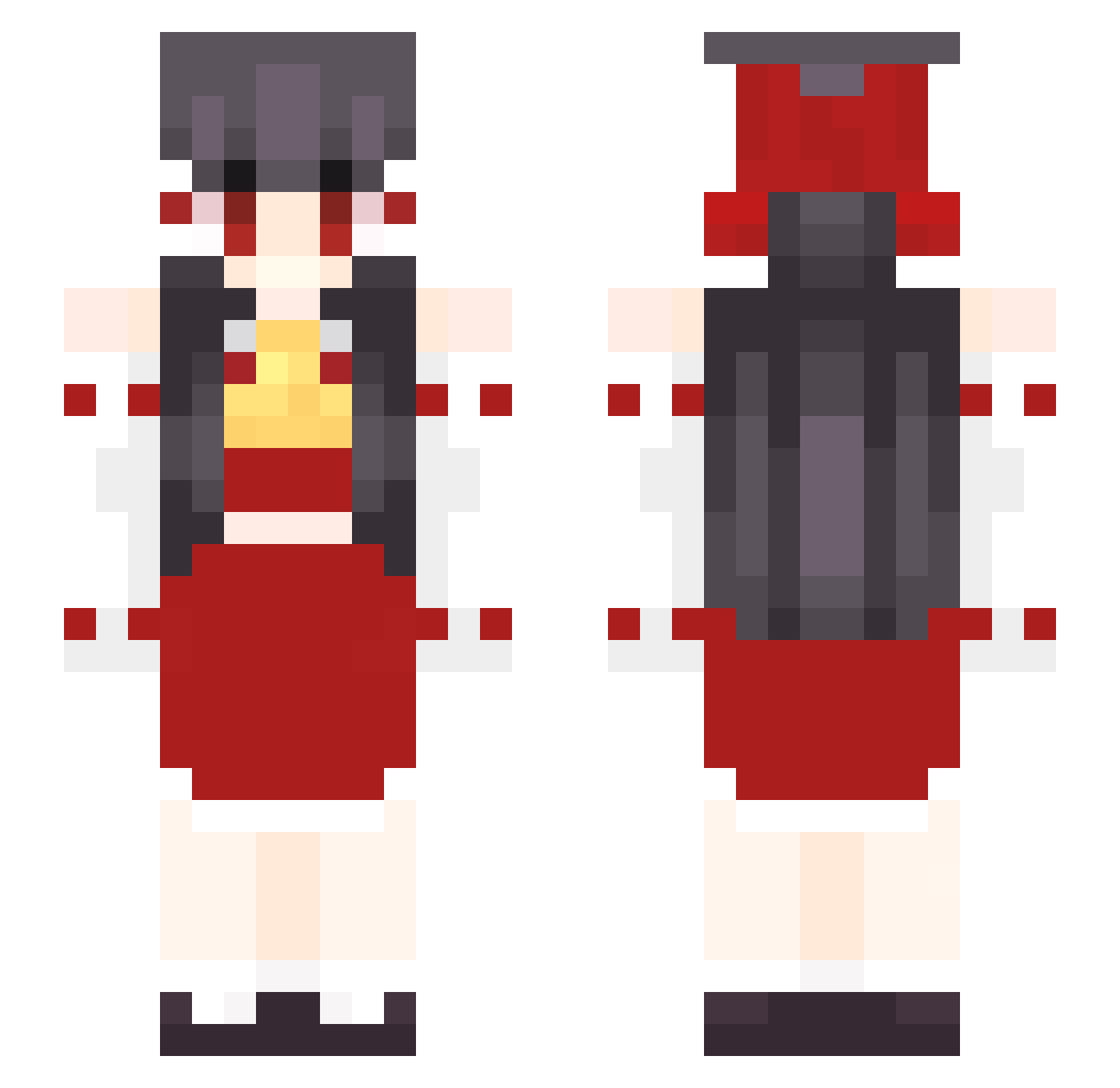 Caprini Minecraft skin, front and back view