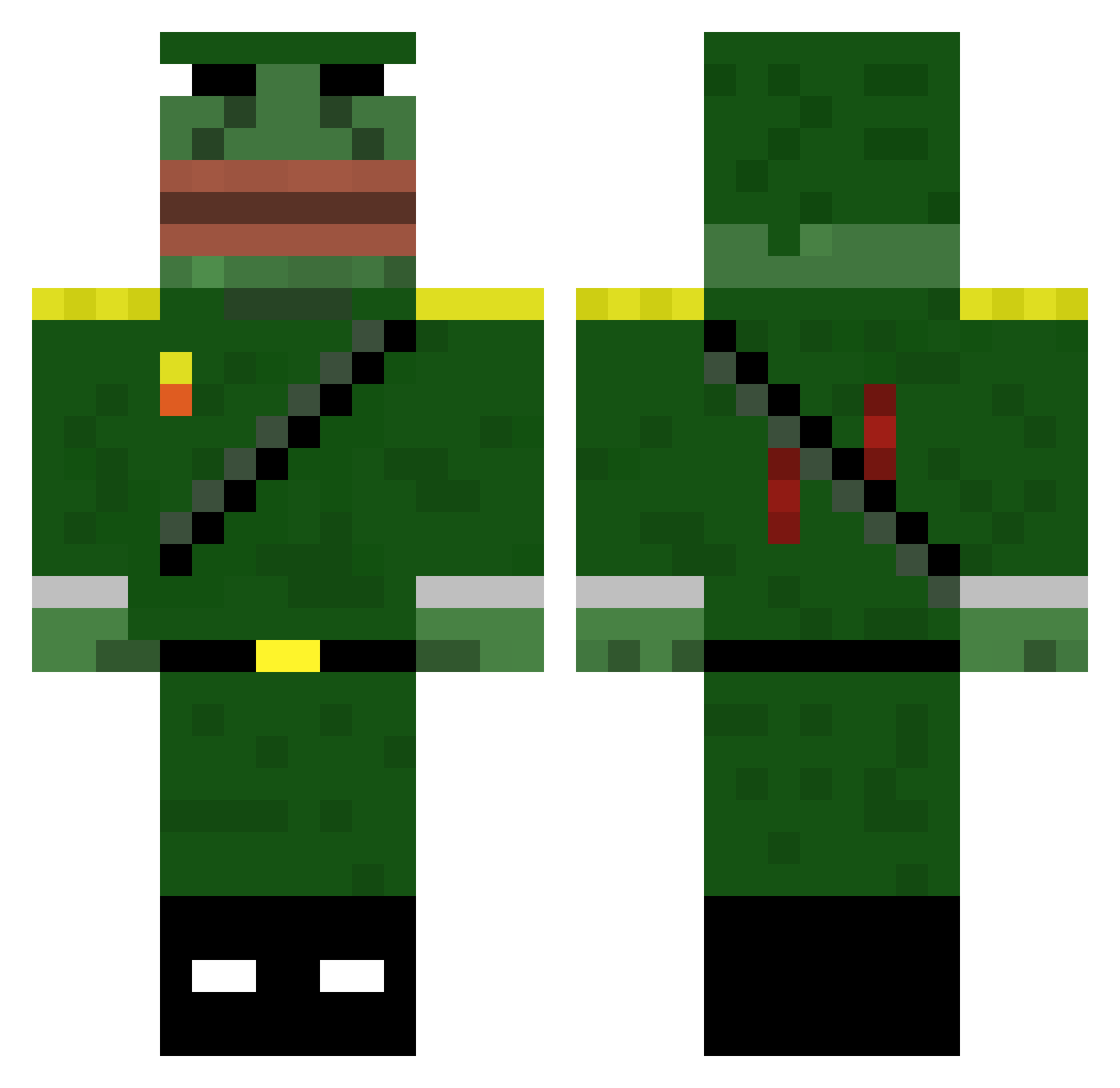 WaterTrouble Minecraft skin, front and back view