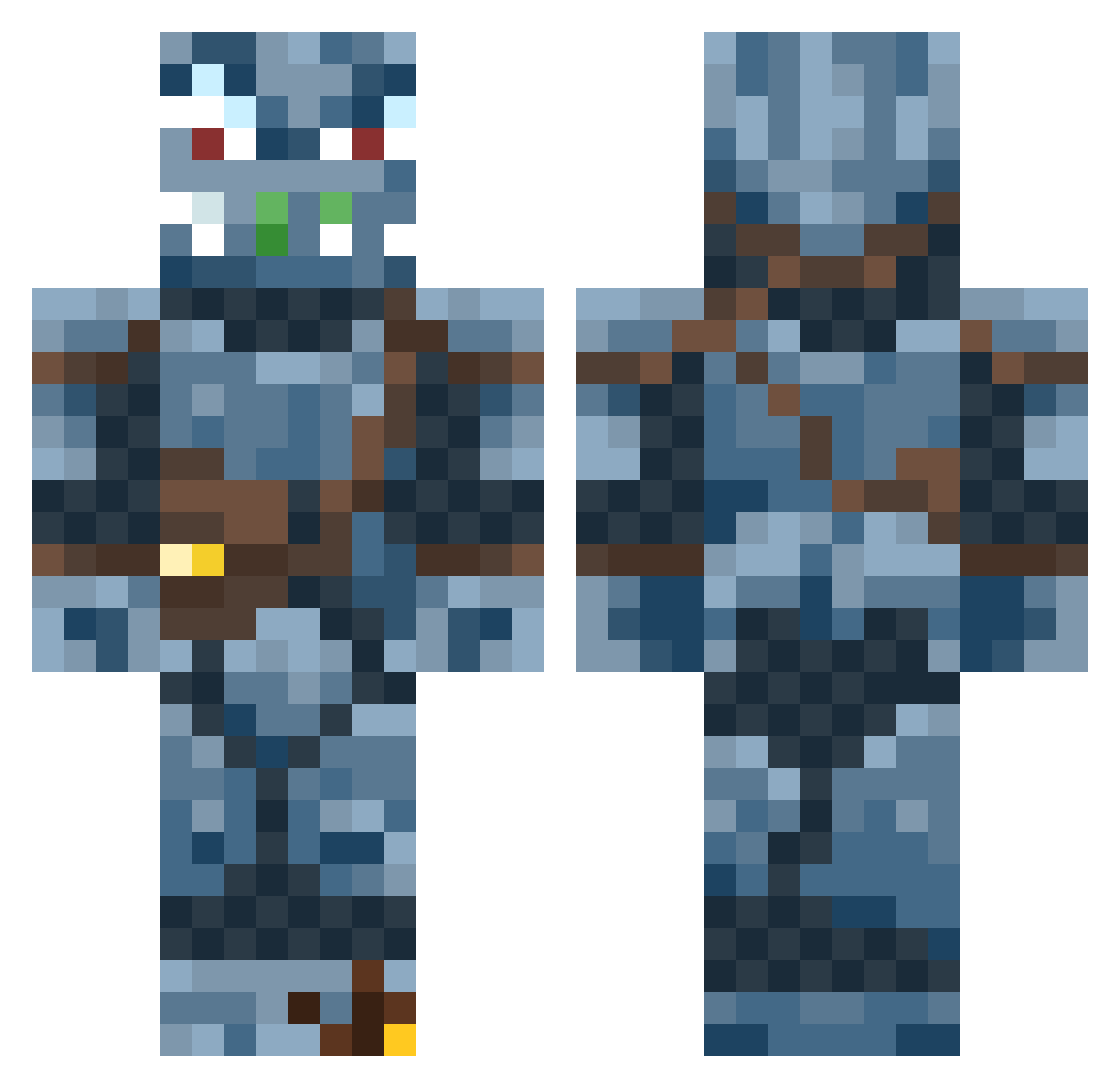 ediheelo Minecraft skin, front and back view