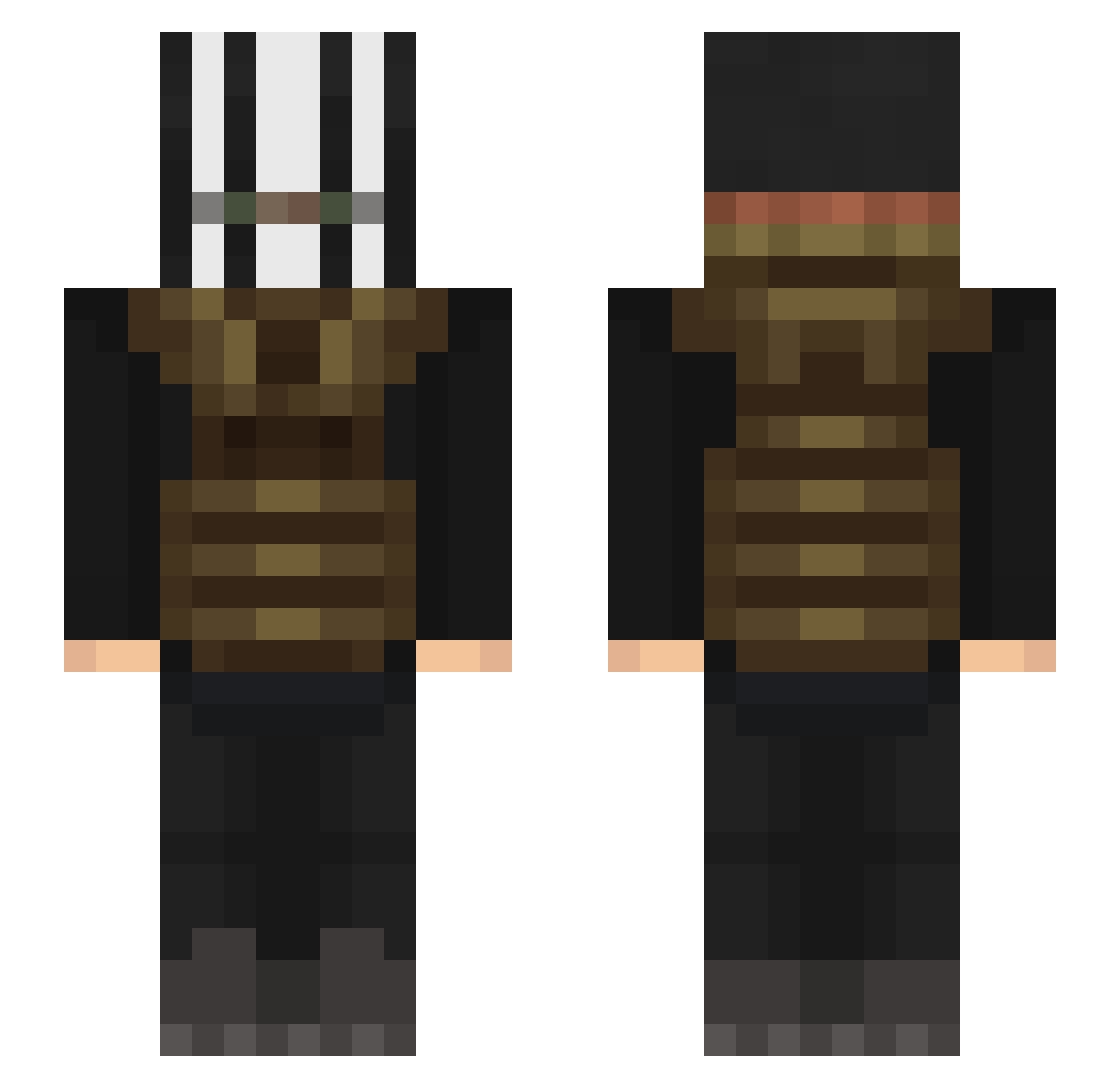 sploogr Minecraft skin, front and back view