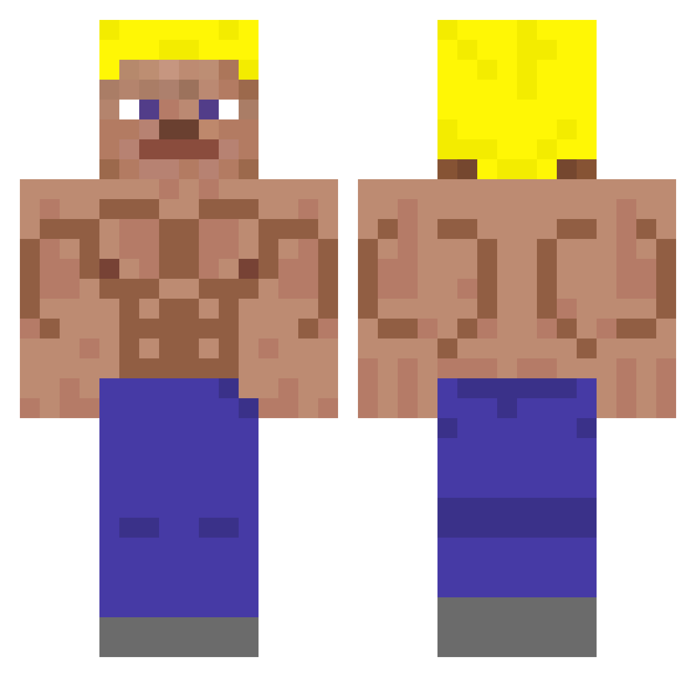 KuhMuhWeide Minecraft skin, front and back view