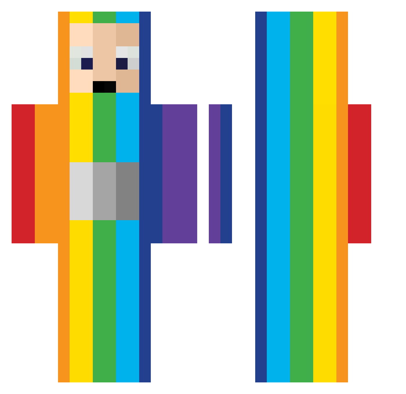 HockeyDogMaster Minecraft skin, front and back view
