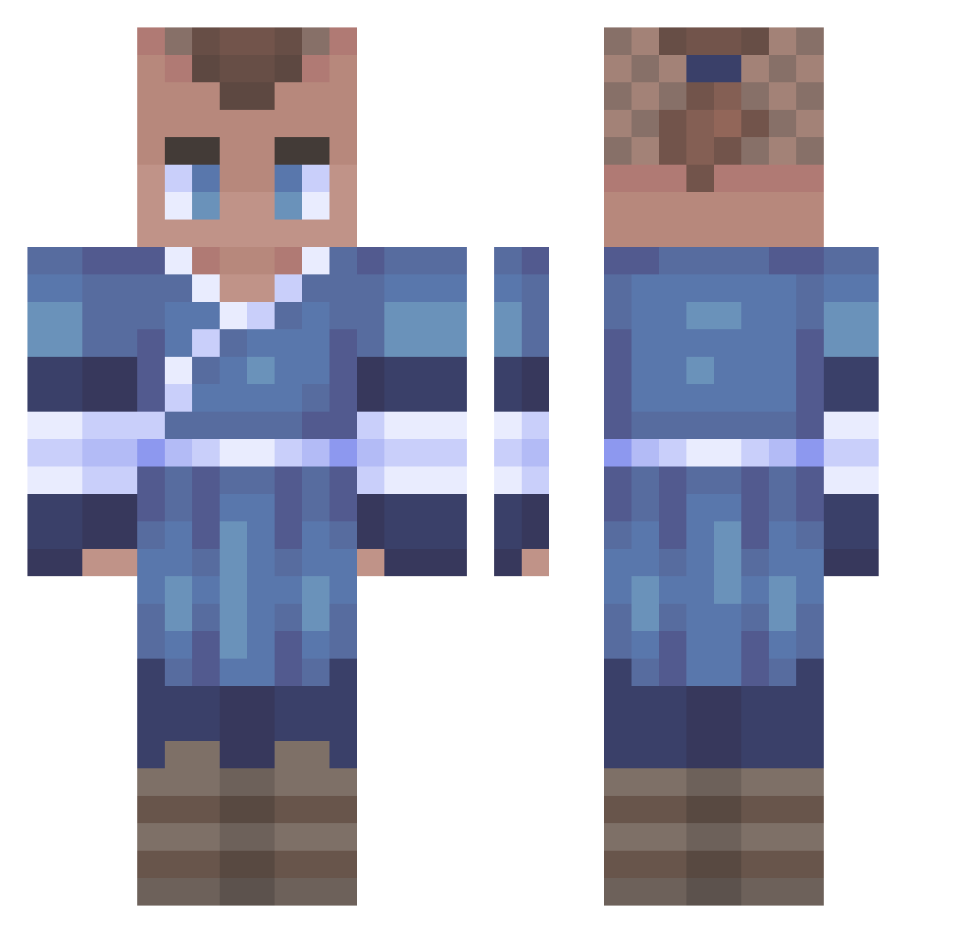 LpandaCake Minecraft skin, front and back view