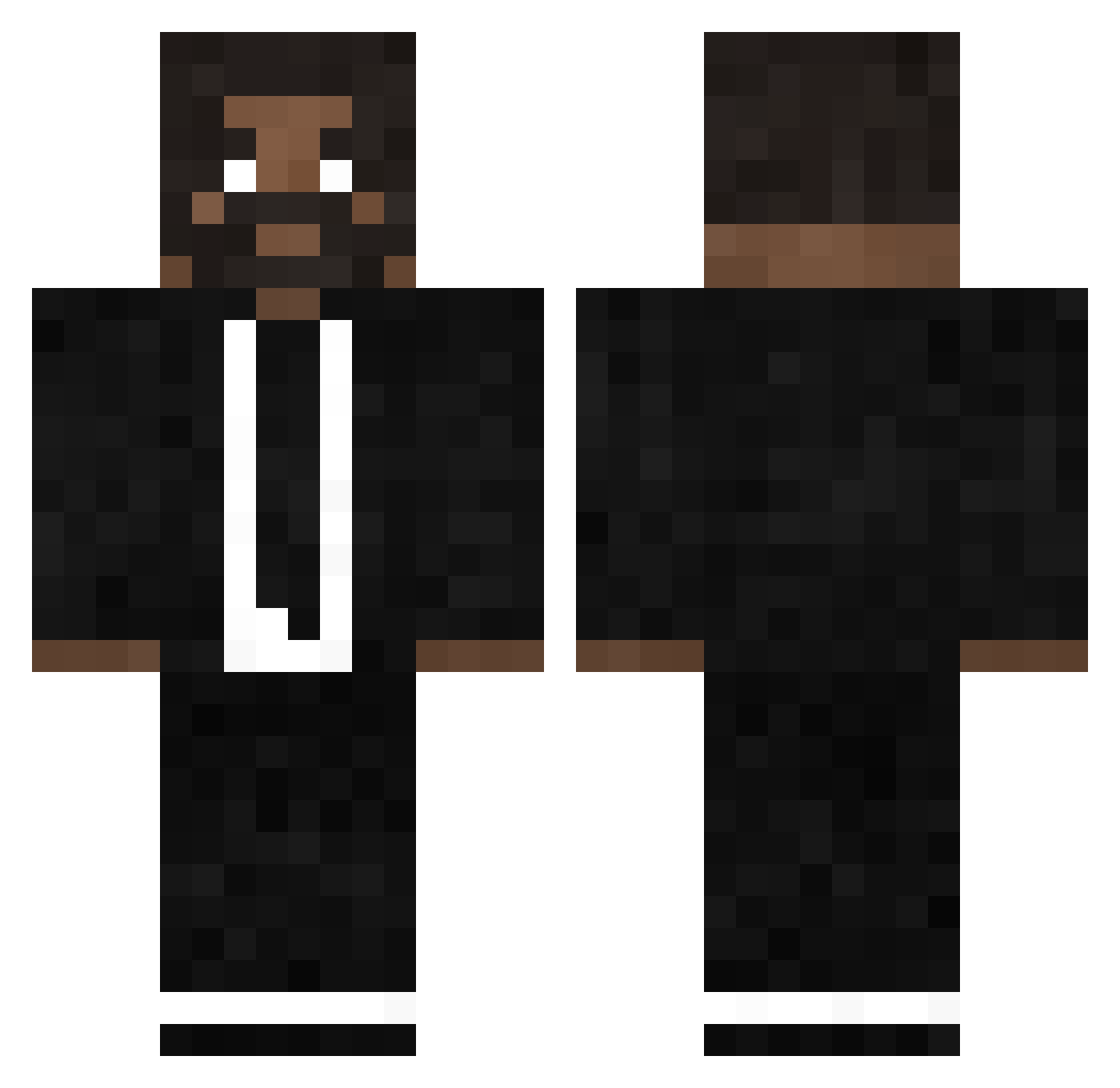 Roninnn Minecraft skin, front and back view