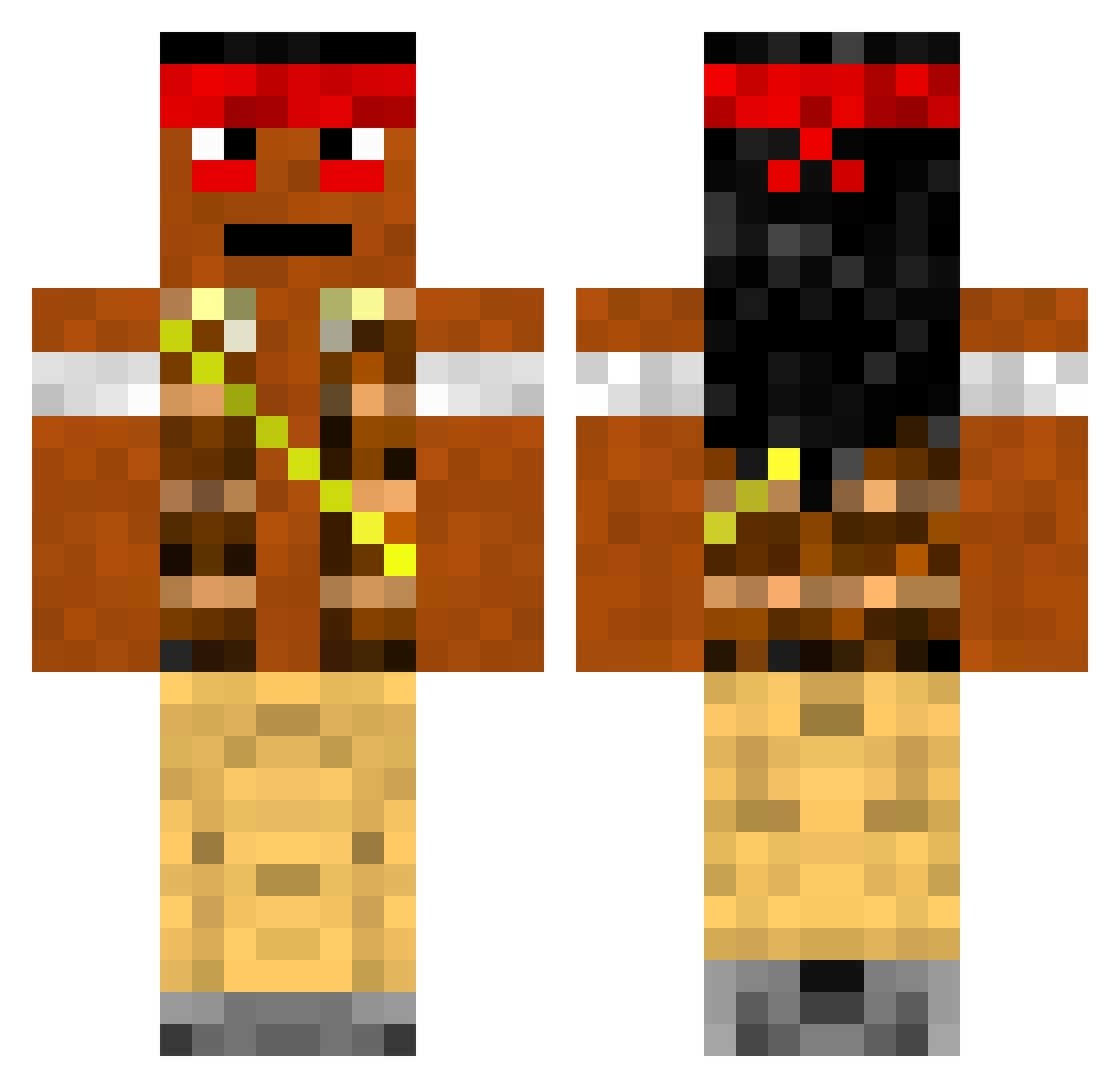 Mescalero Minecraft skin, front and back view