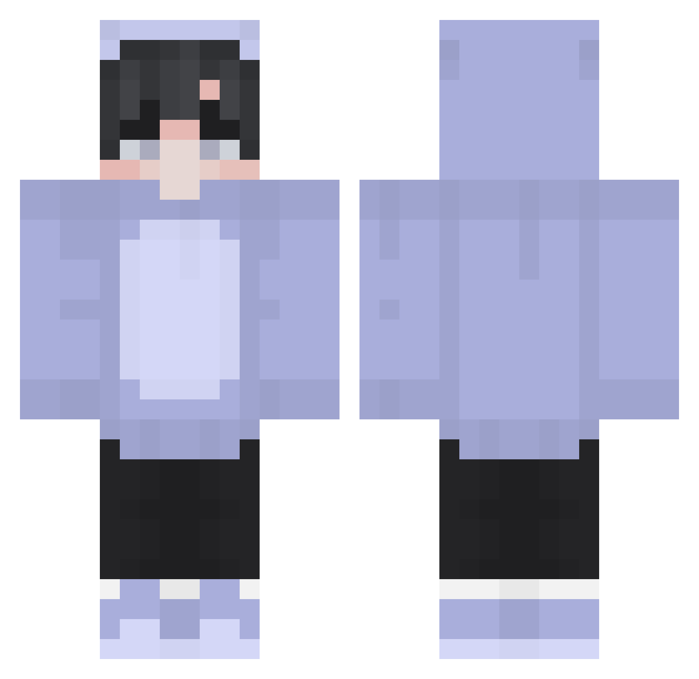 uwuHalo Minecraft skin, front and back view
