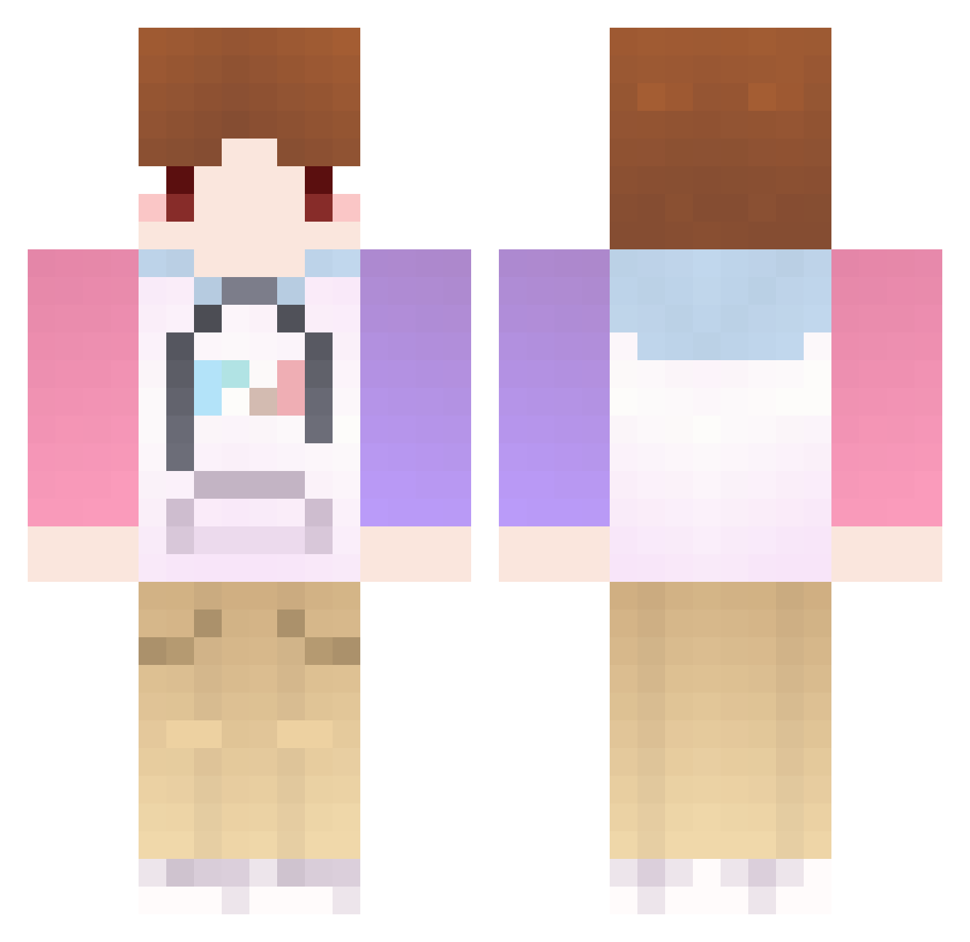 REEIsan Minecraft skin, front and back view