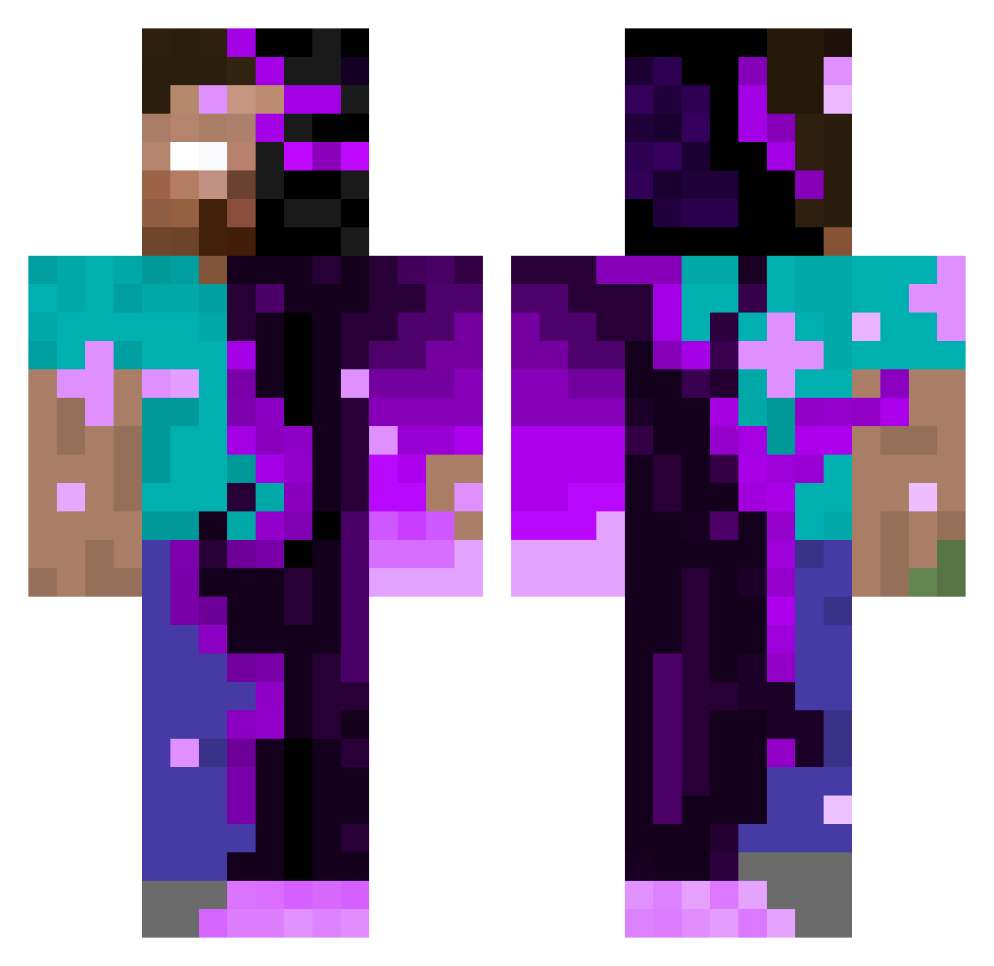 Veratex Minecraft skin, front and back view
