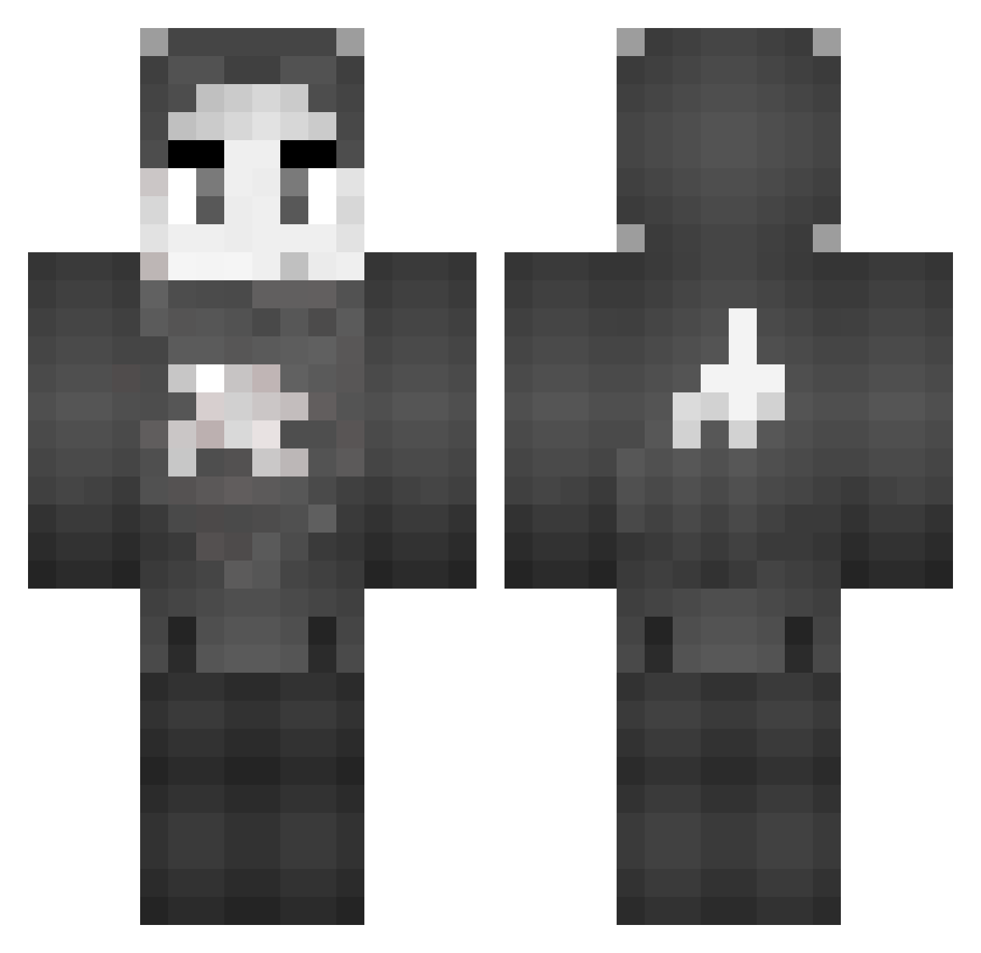 Texaas Minecraft skin, front and back view