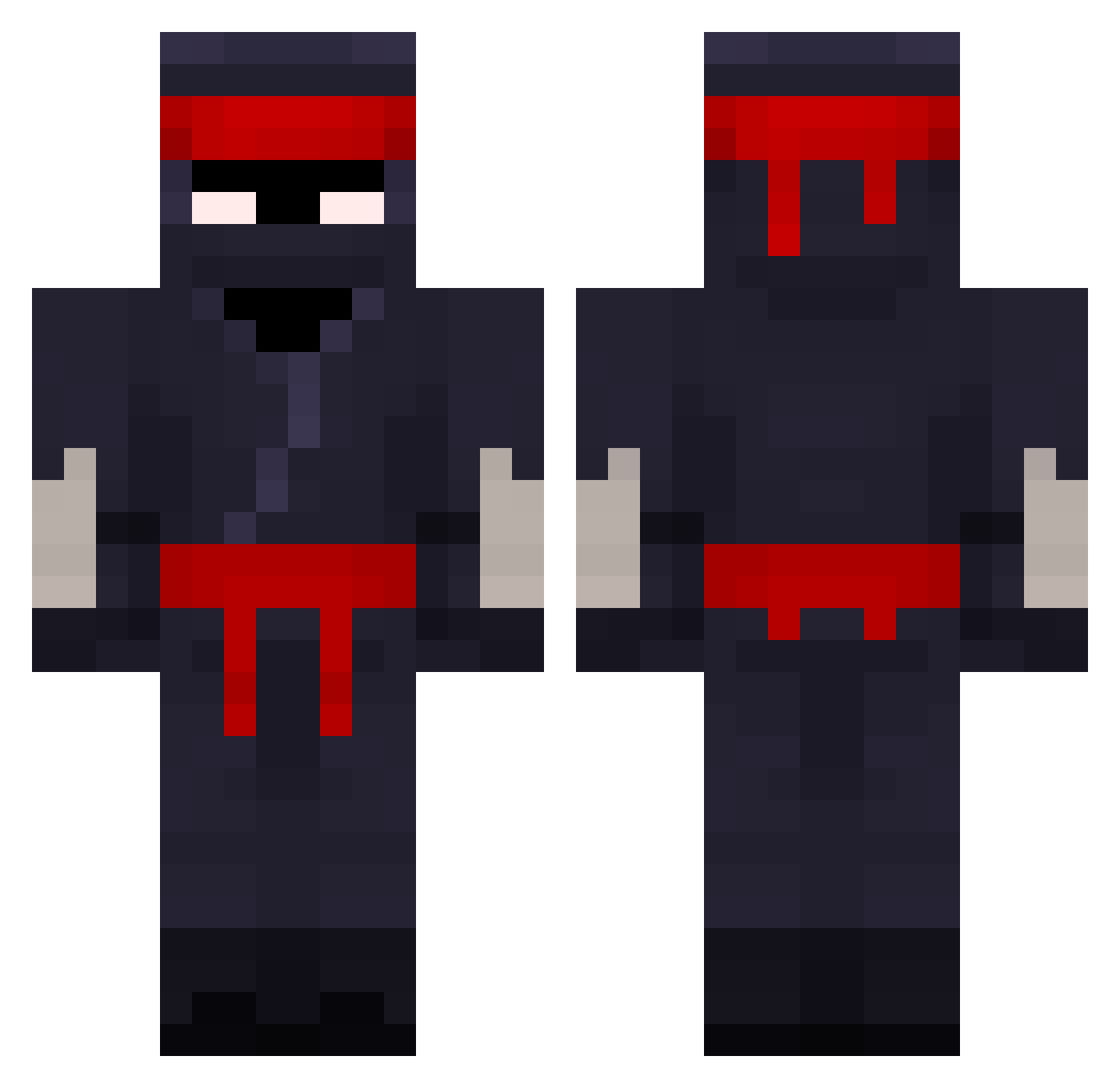 KP_Ninja Minecraft skin, front and back view