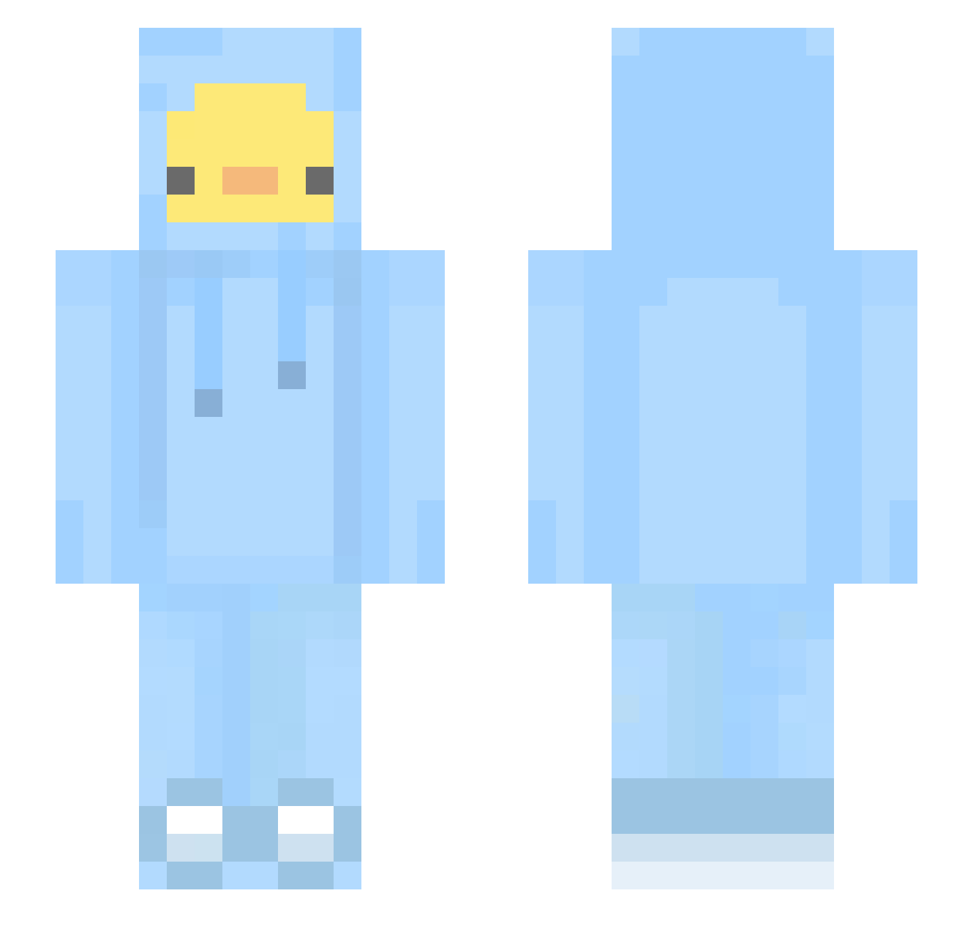 YourHashbrown Minecraft skin, front and back view