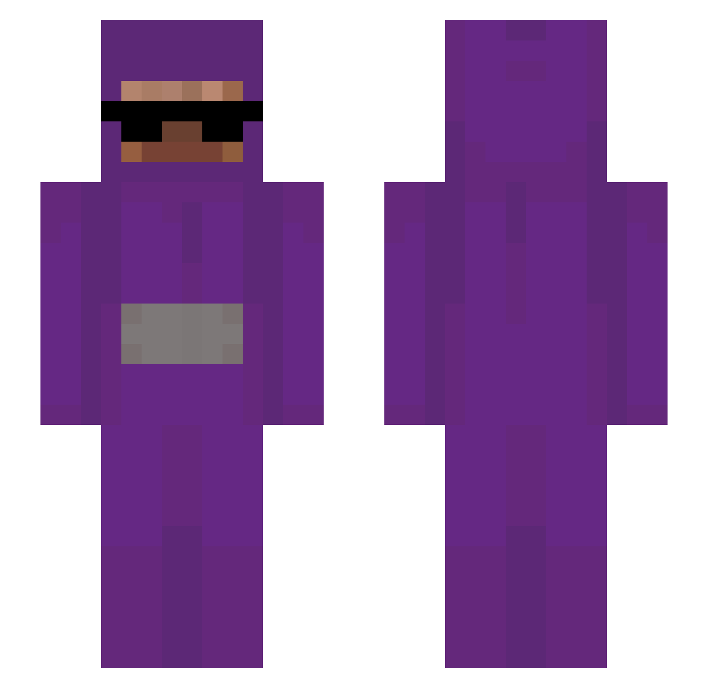MisoFat Minecraft skin, front and back view