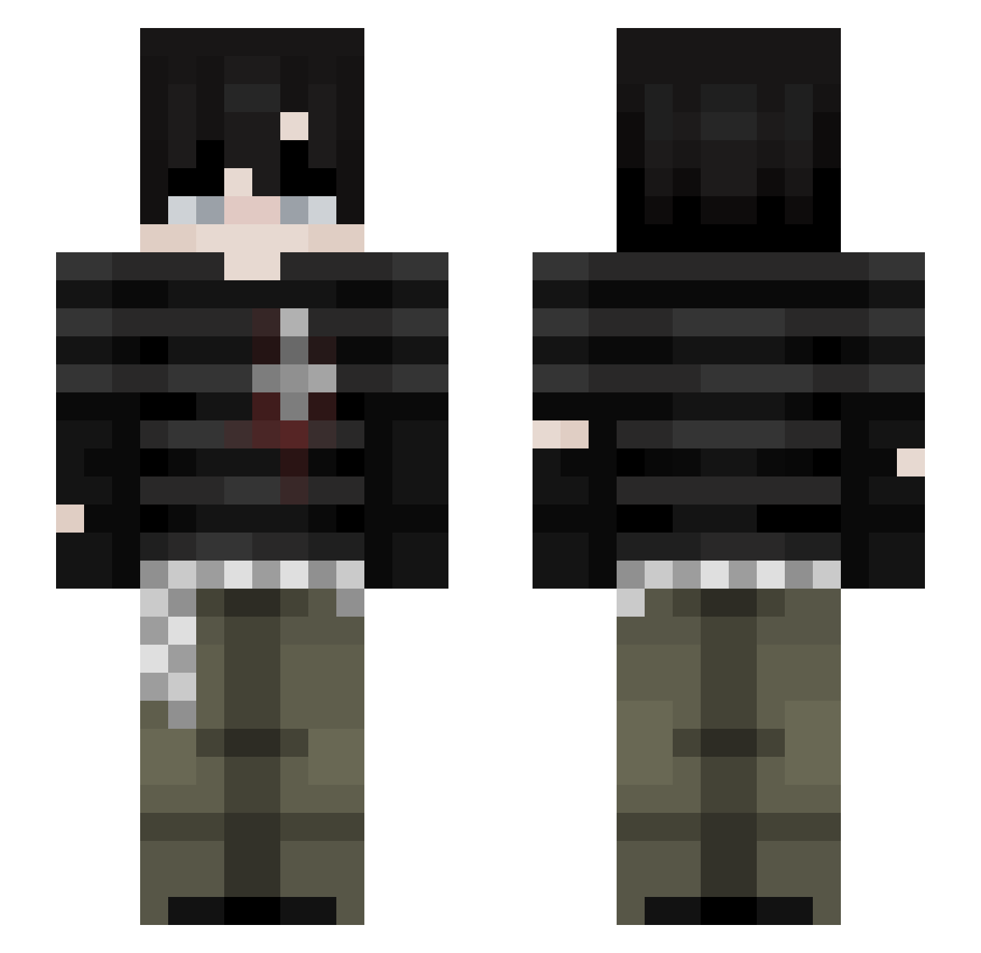 quinblah Minecraft skin, front and back view
