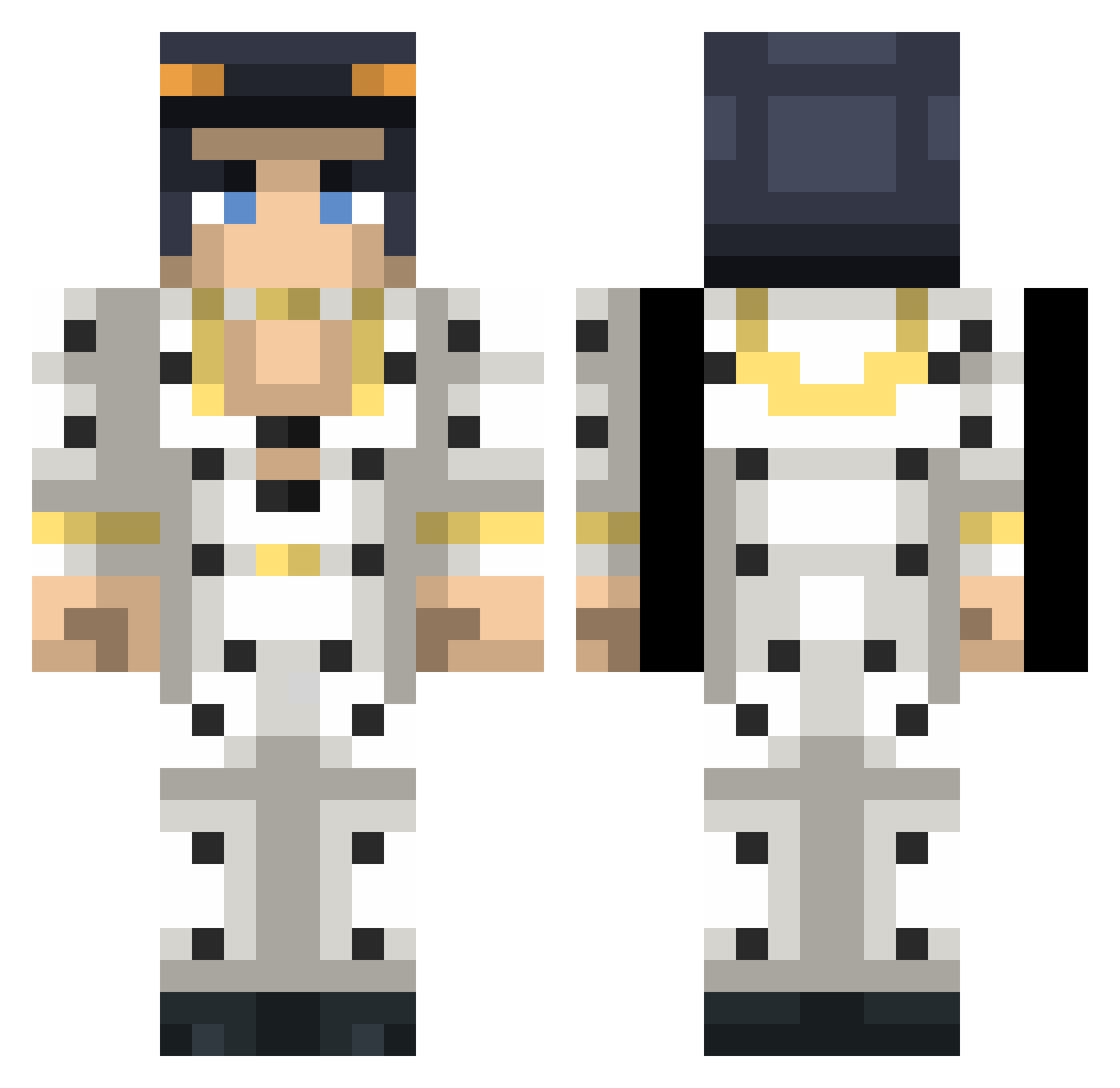 allegator Minecraft skin, front and back view