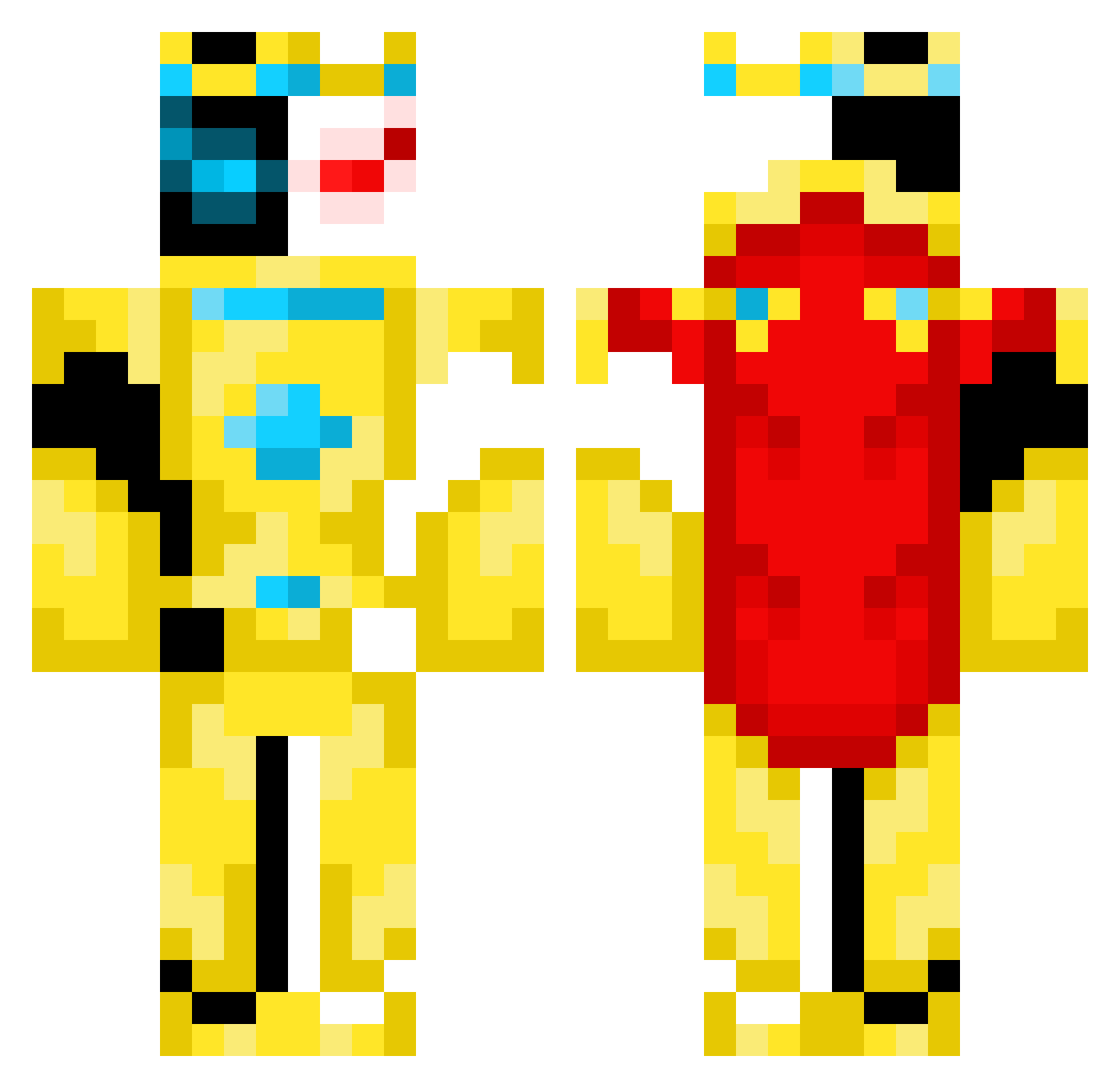 NeoxTQ Minecraft skin, front and back view