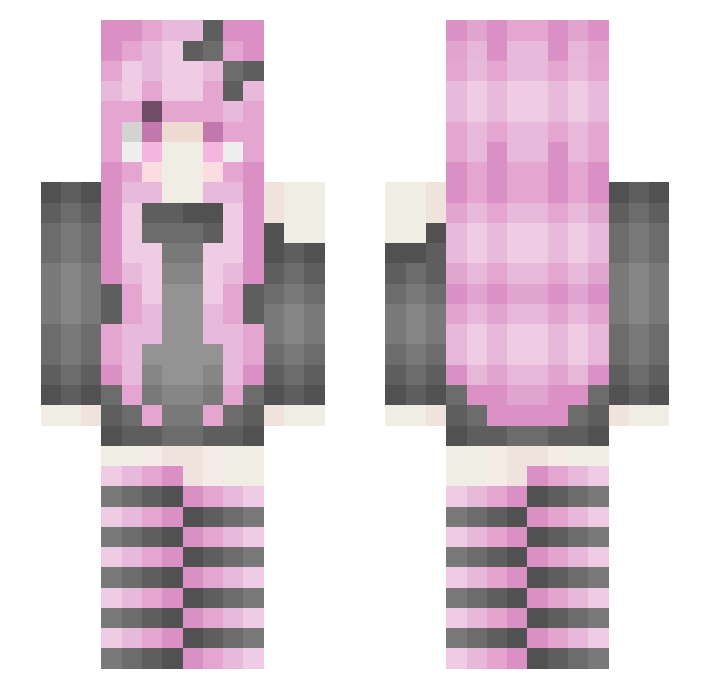 PepperKittie Minecraft skin, front and back view