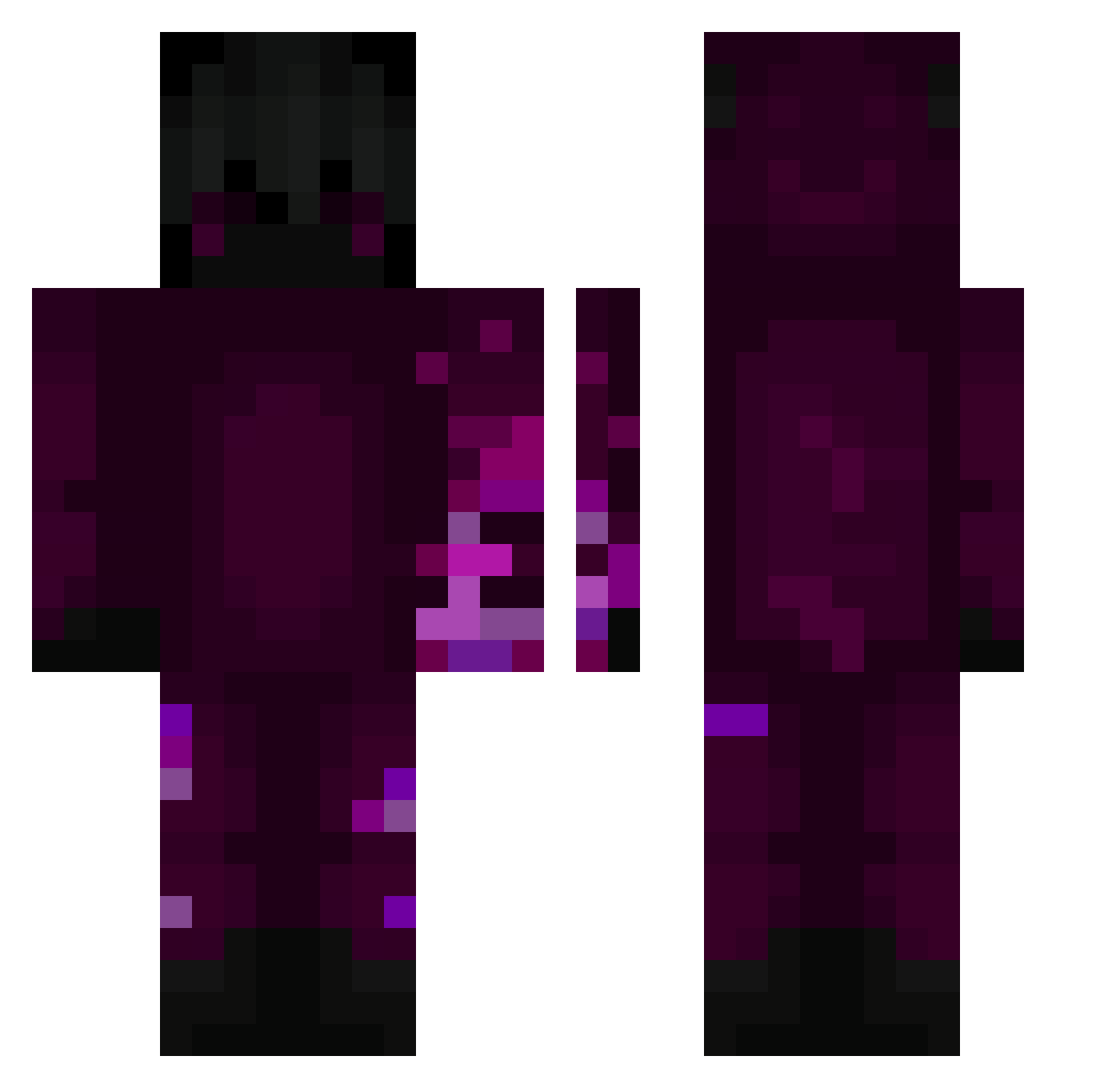 xLukasxGoty Minecraft skin, front and back view