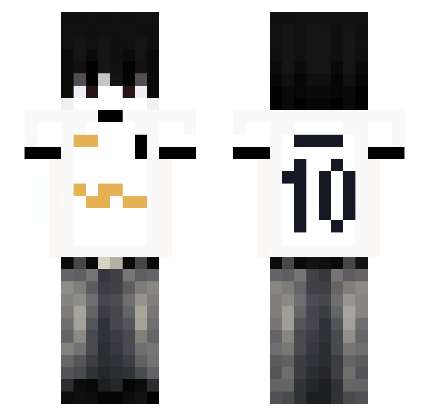 ackxl Minecraft skin, front and back view