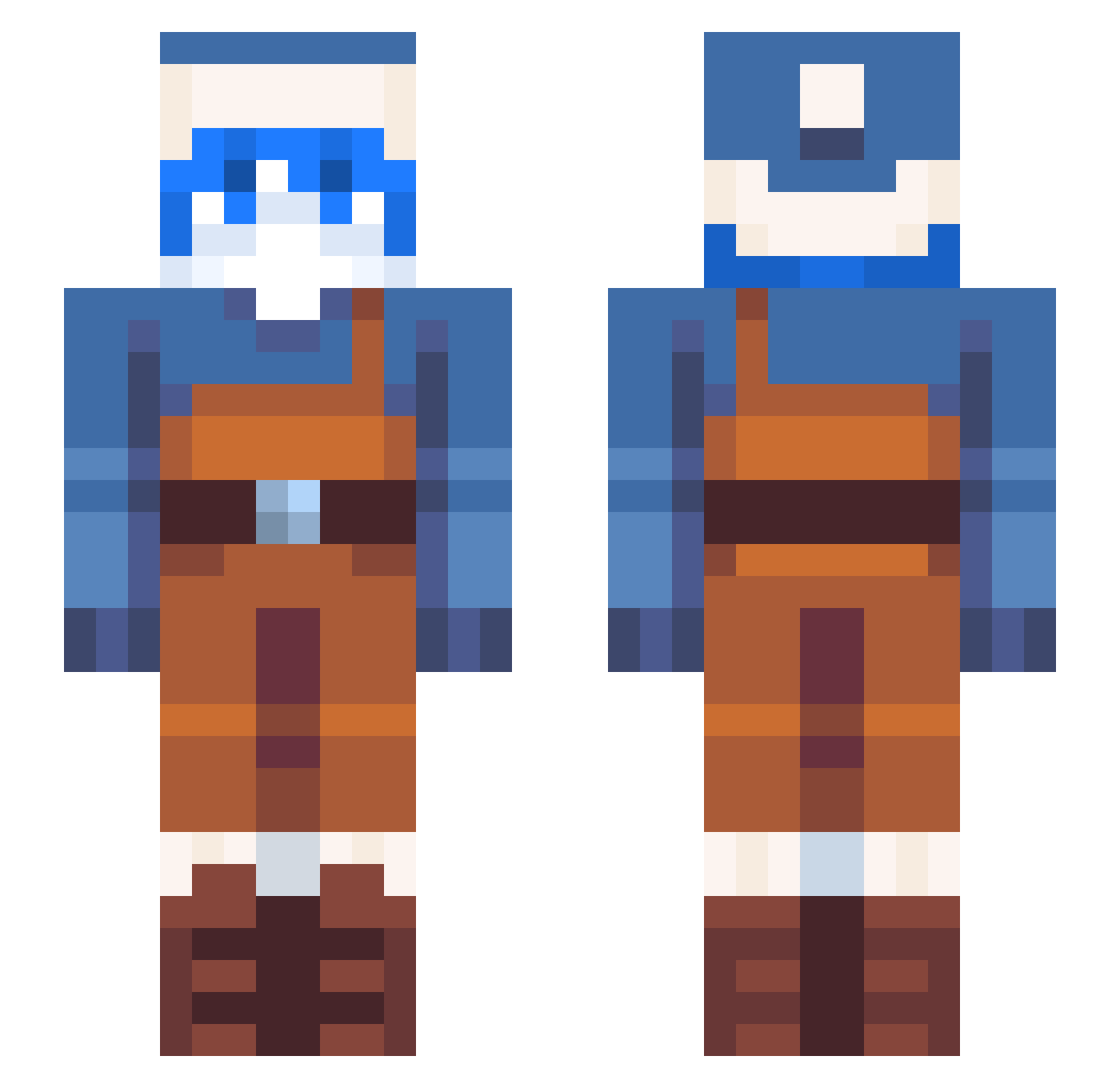 Onryo10 Minecraft skin, front and back view