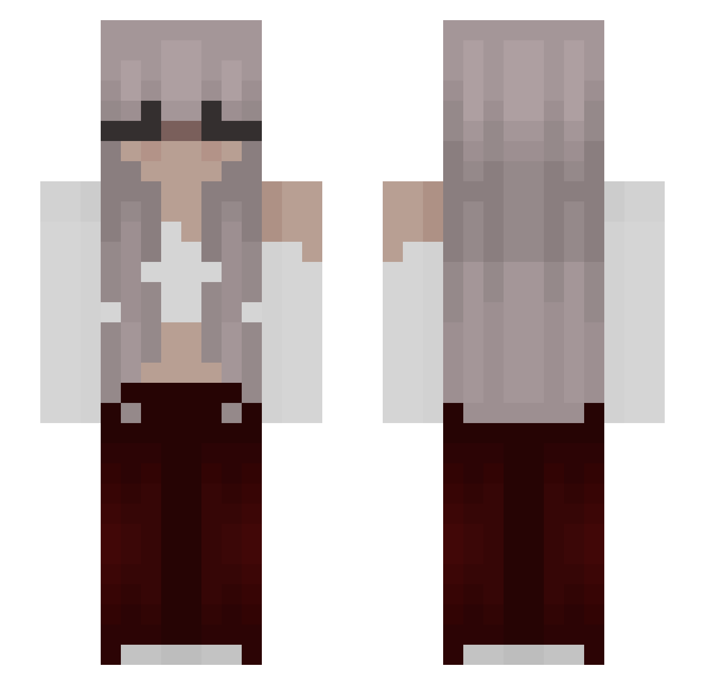 sweetily Minecraft skin, front and back view
